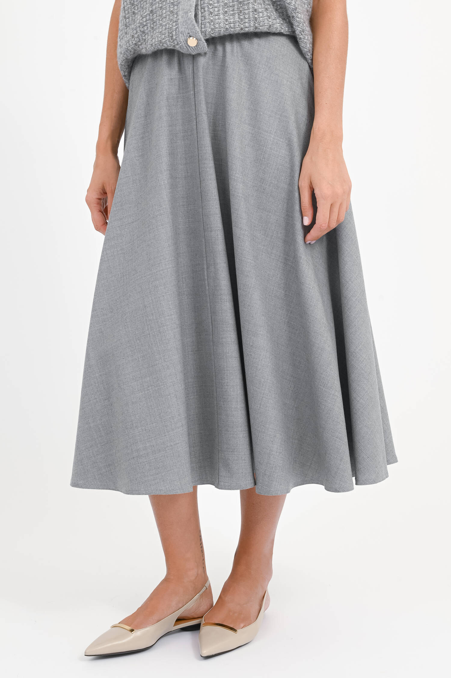 Wollrock in Hellgrau meliert Wollrock in Hellgrau meliert