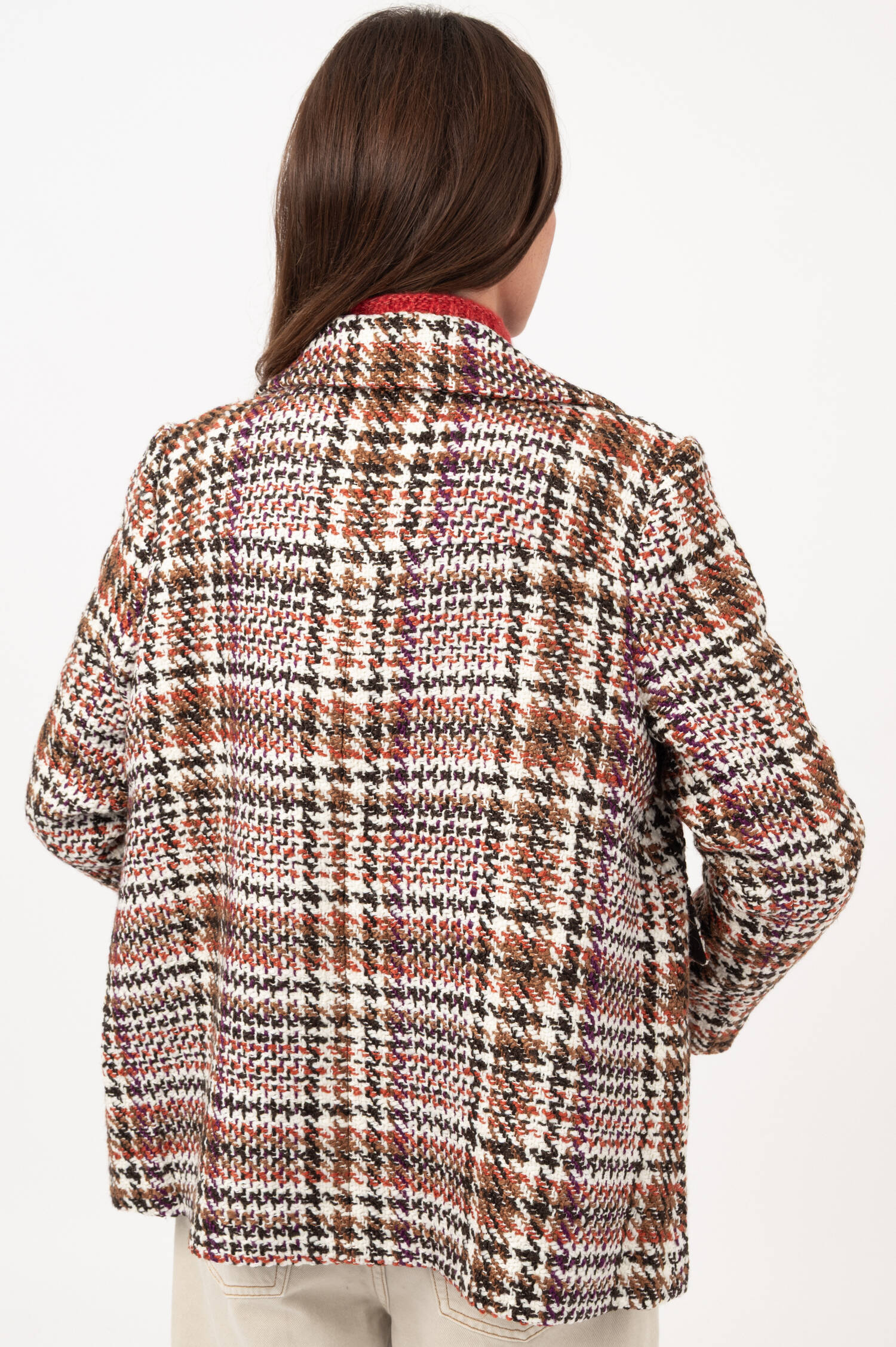 Tweed-Jacke in Rot/Braun/Weiß Tweed-Jacke in Rot/Braun/Weiß
