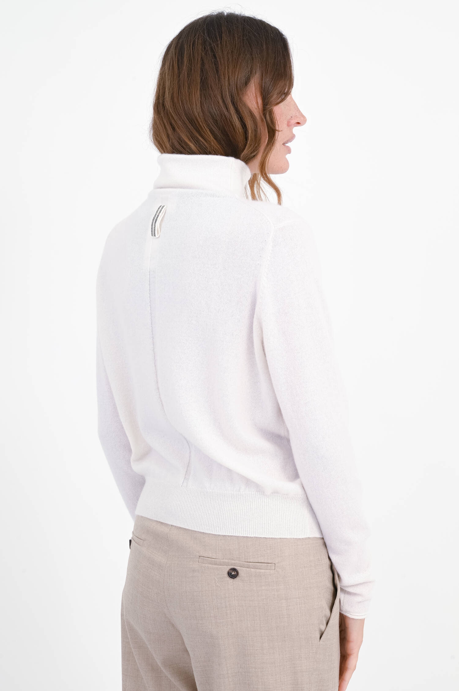 Turtleneck Pullover aus Cashmere in White Cloud