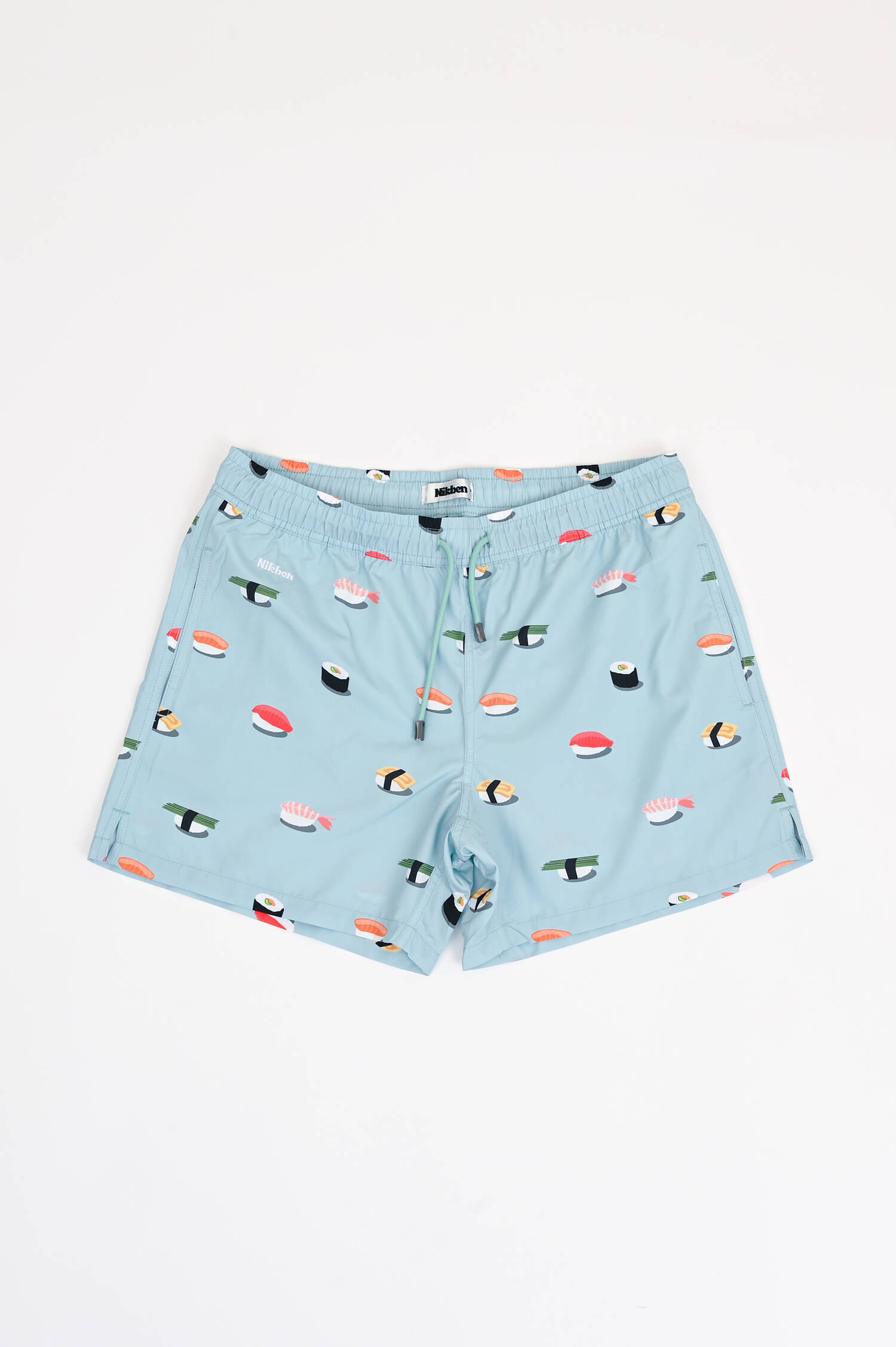 Badehose mit Sushi-Print in Hellblau Badehose mit Sushi-Print in Hellblau