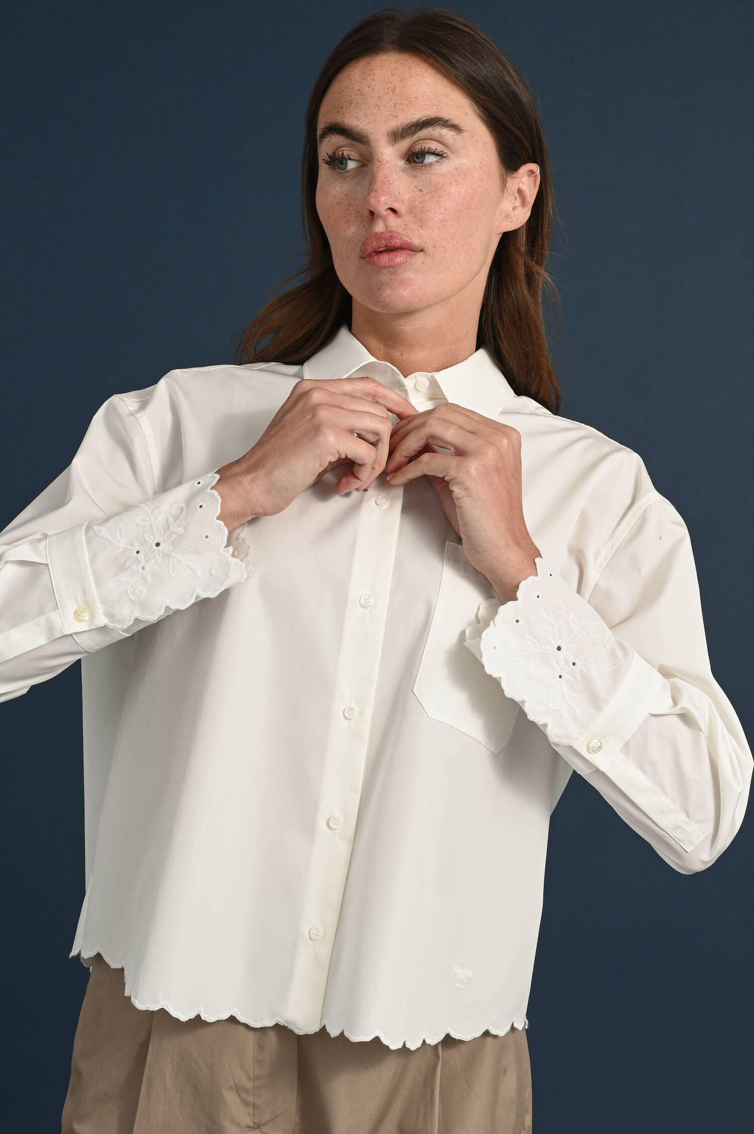 Baumwoll Bluse NEUTRO in Natur-Creme