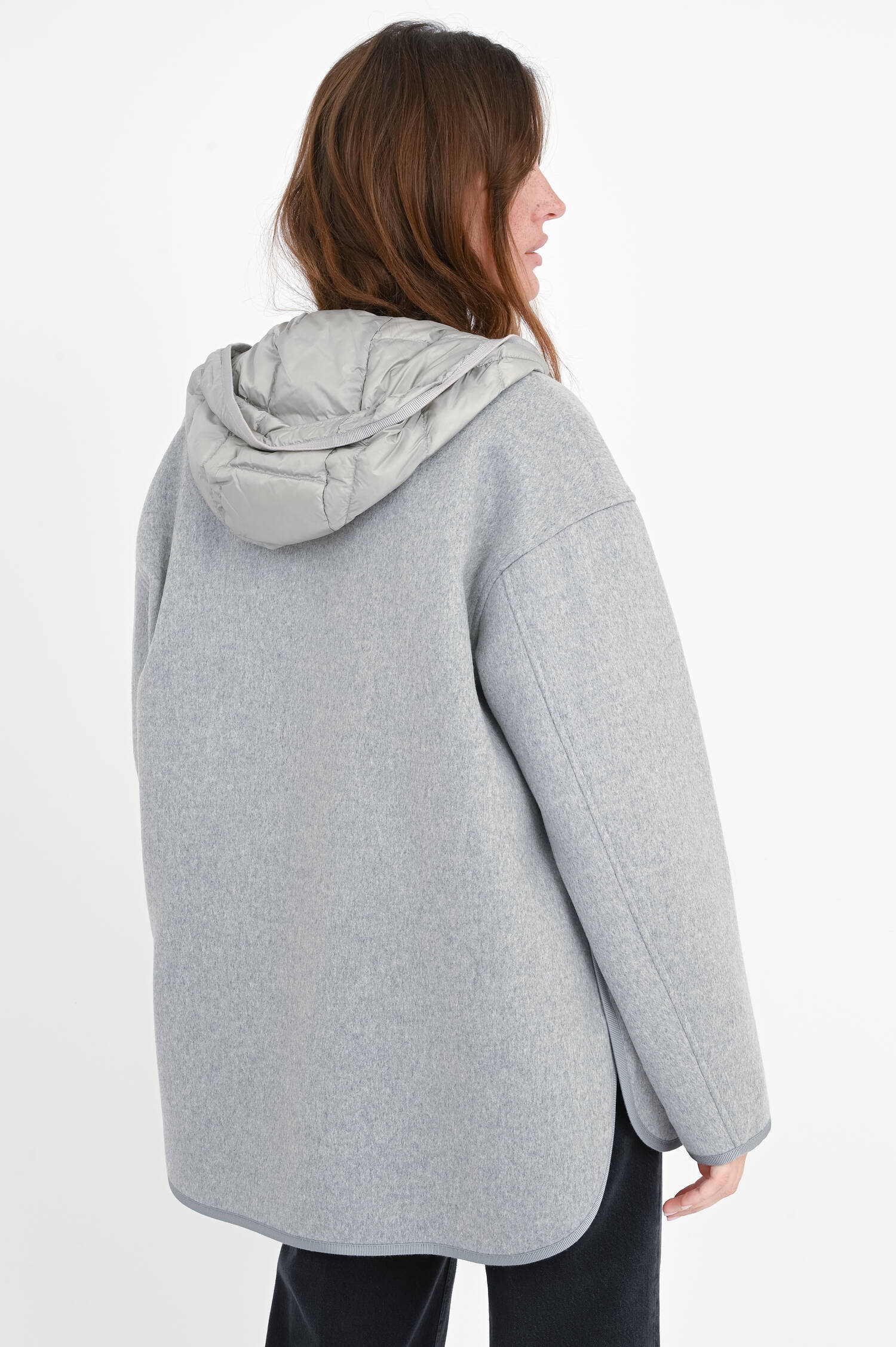 2-in-1 Woll-Cashmere Jacke REPOSSE in Hellgrau