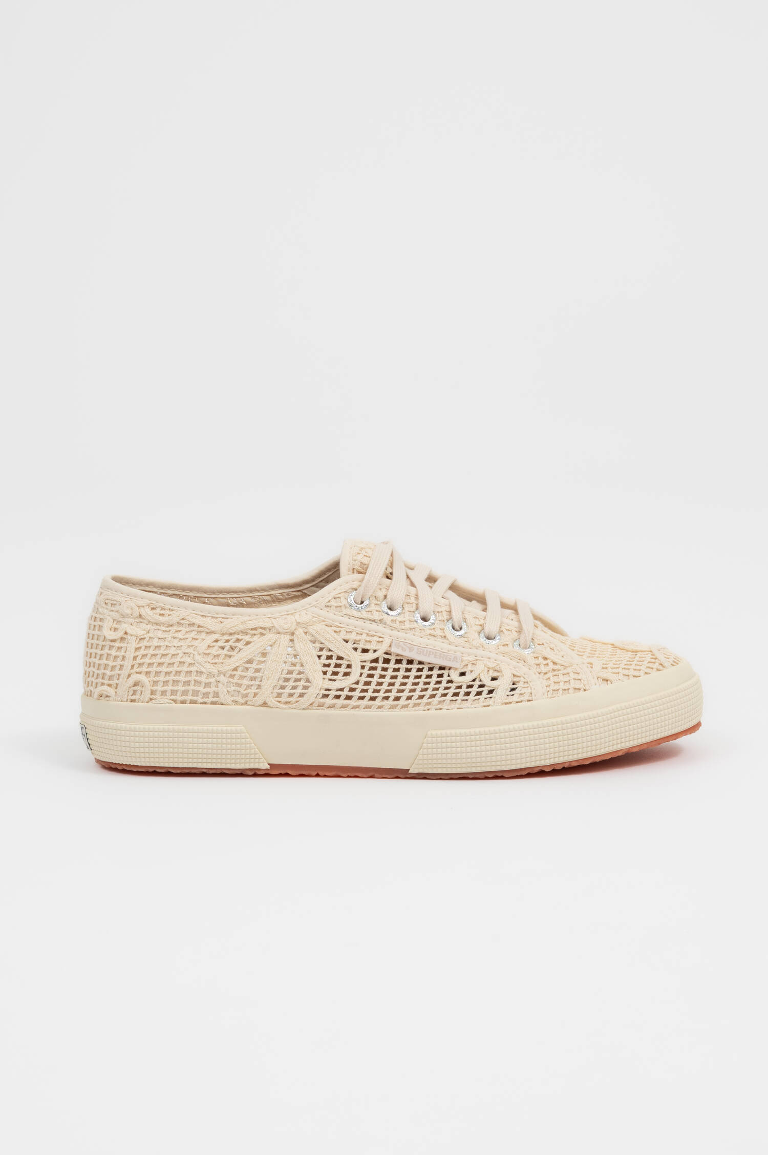 Sneaker NET FLOWER CROCHET in Creme