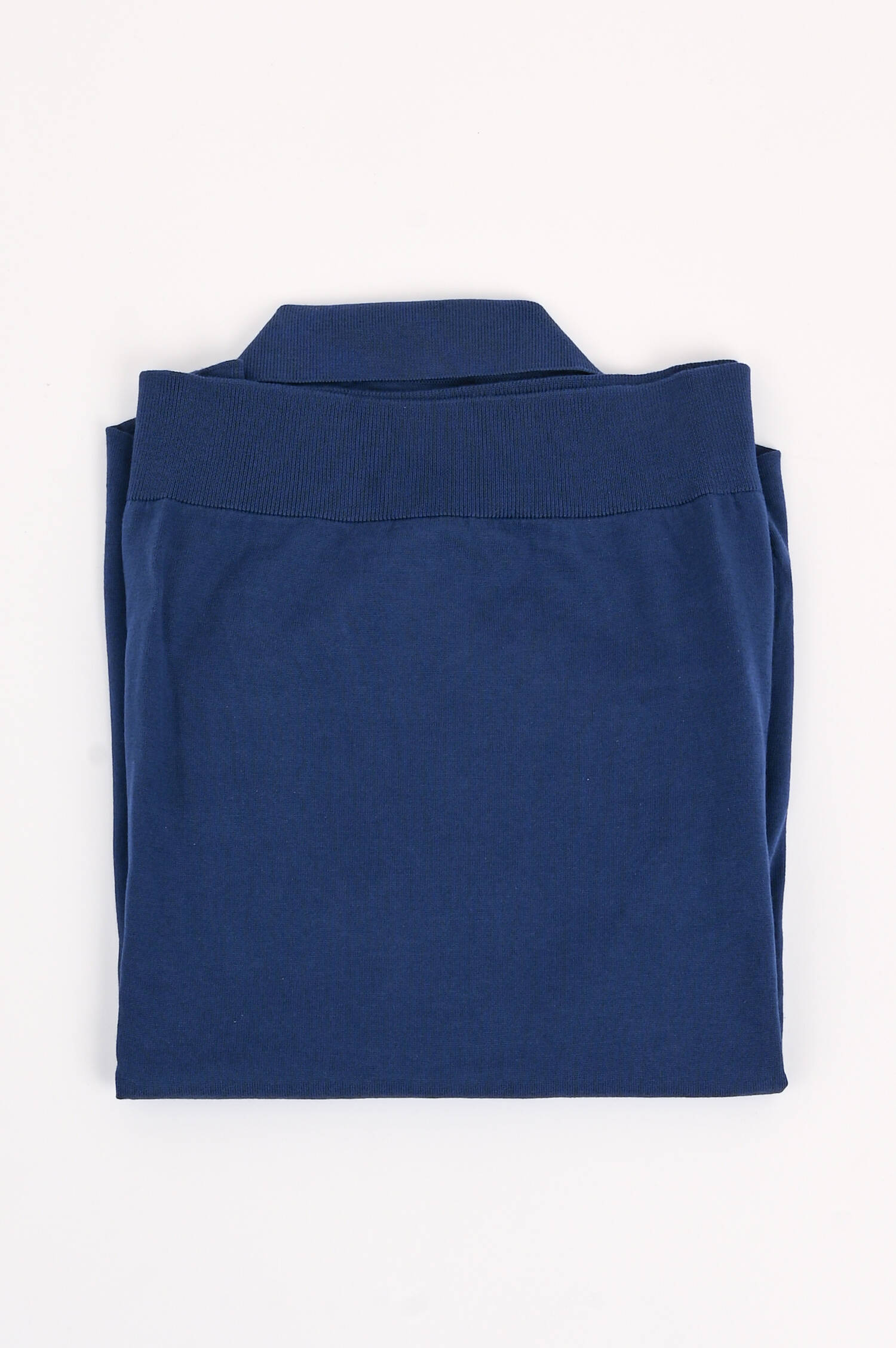 Feinstrick-Polo aus Baumwolle in Mittelblau