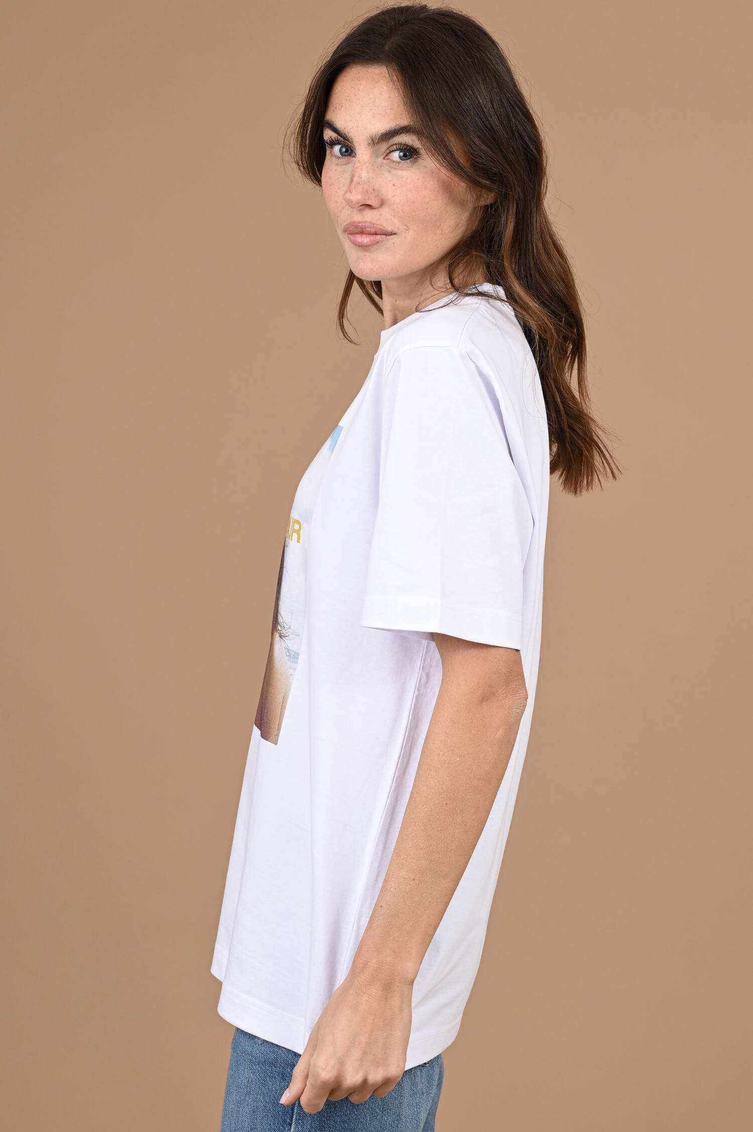 T-Shirt mit Golden Hour Print in Weiß