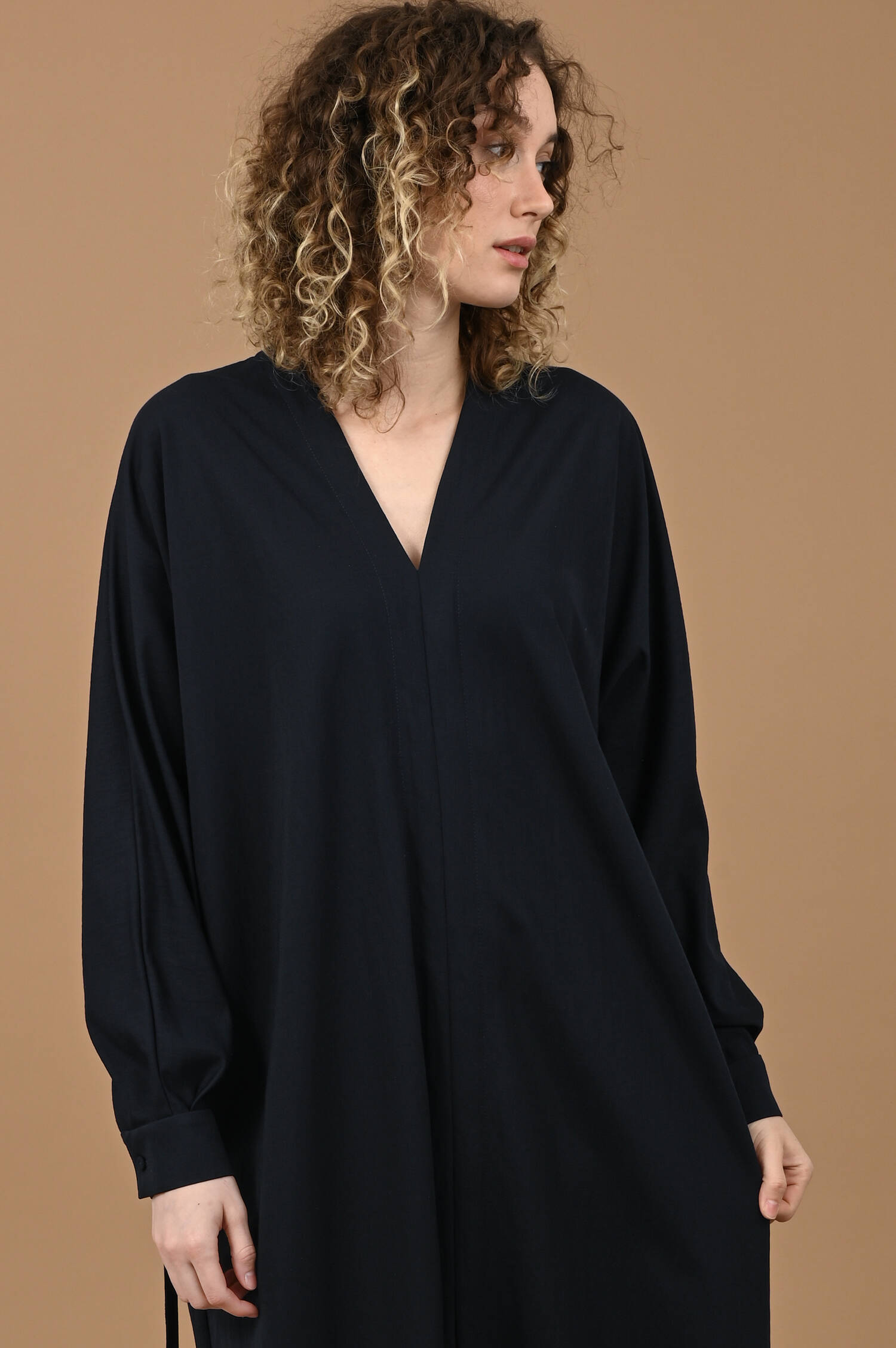 Kimono Schlupfkleid in Navy Blau