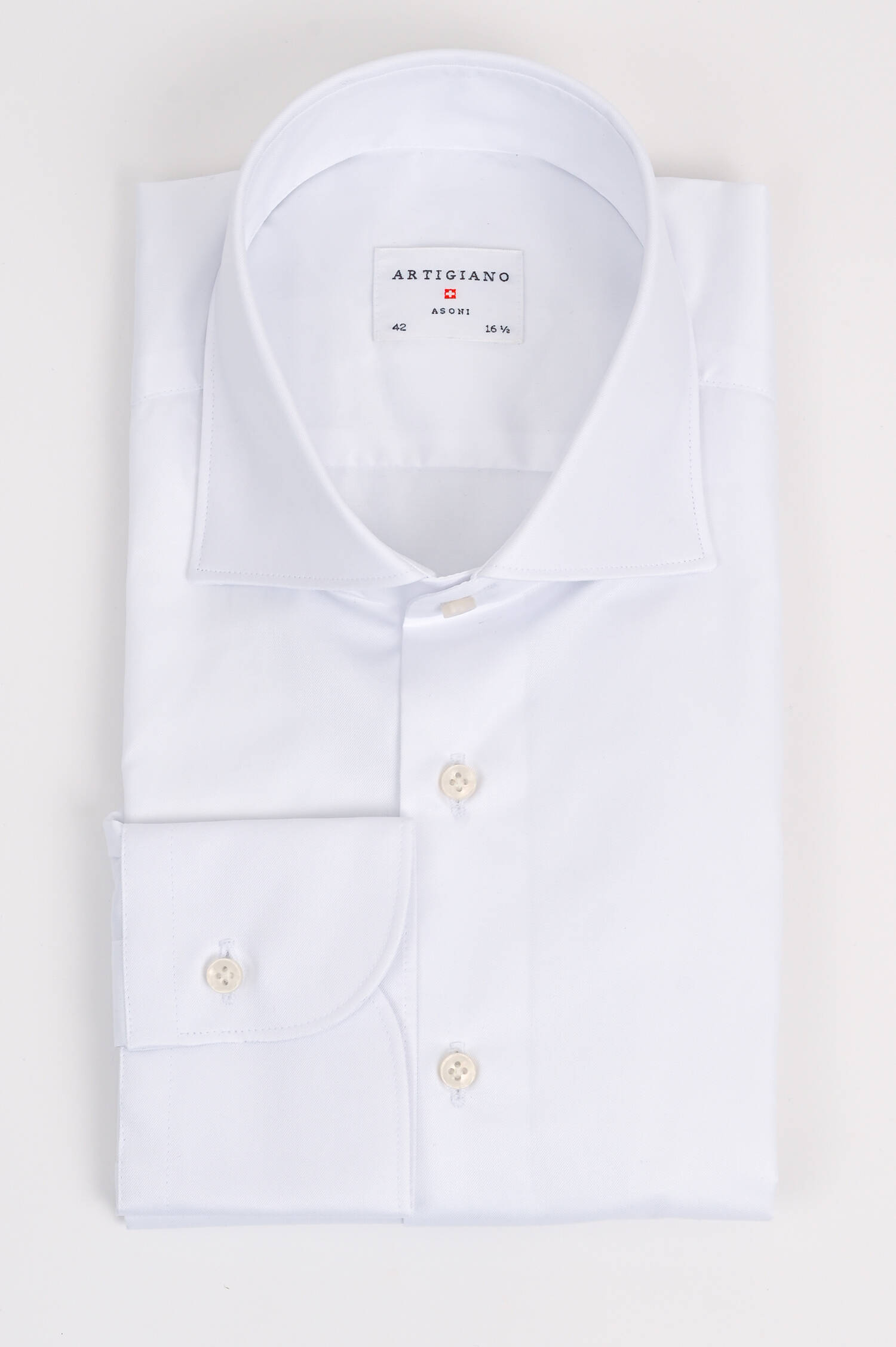 Hemd aus Baumwoll-Twill in Weiß