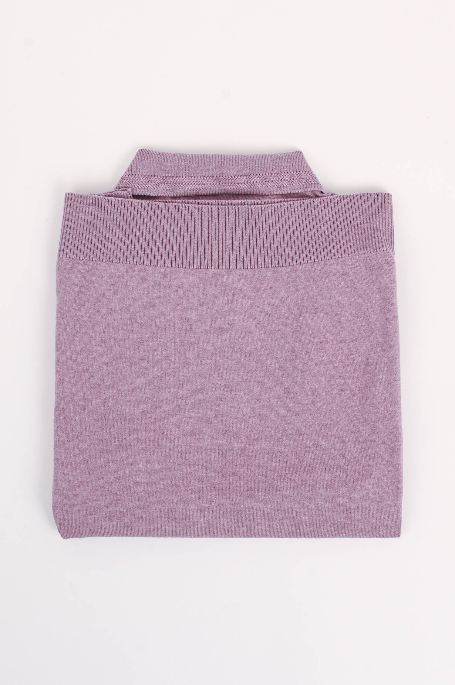 Strickpolo aus Baumwoll-Cashmere-Mix in Flieder