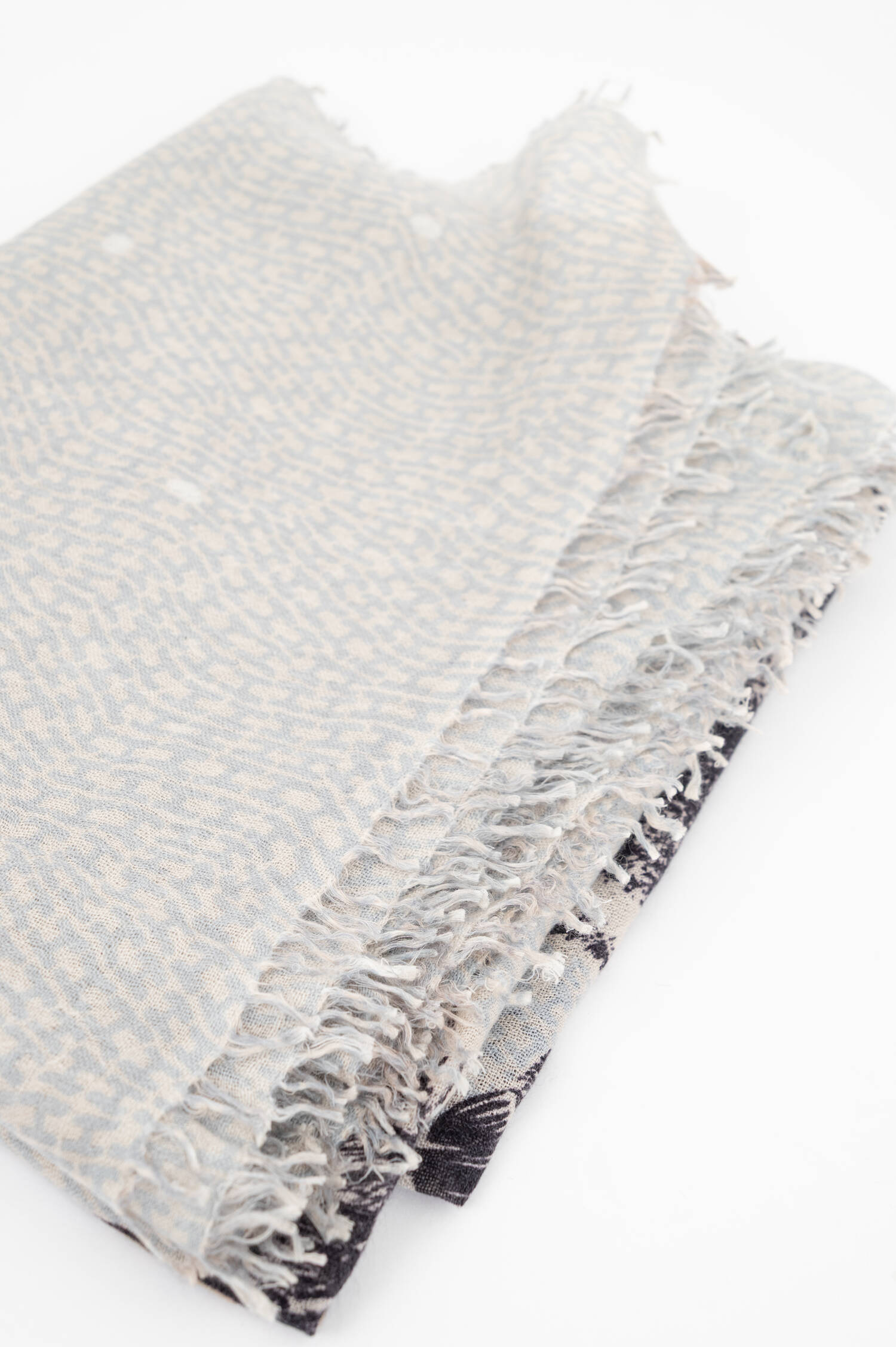 Cashmere-Mix-Schal mit Alpaka-Print in Blau Cashmere-Mix-Schal mit Alpaka-Print in Blau