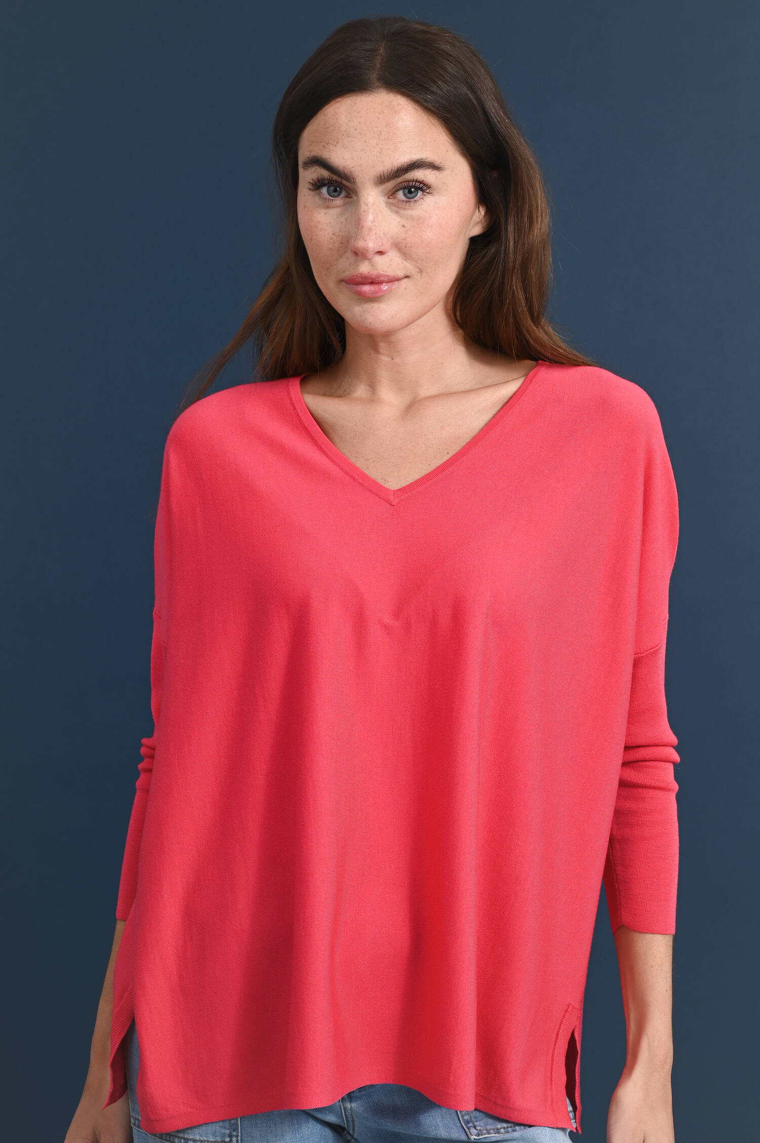 Langarmshirt in Azalearot