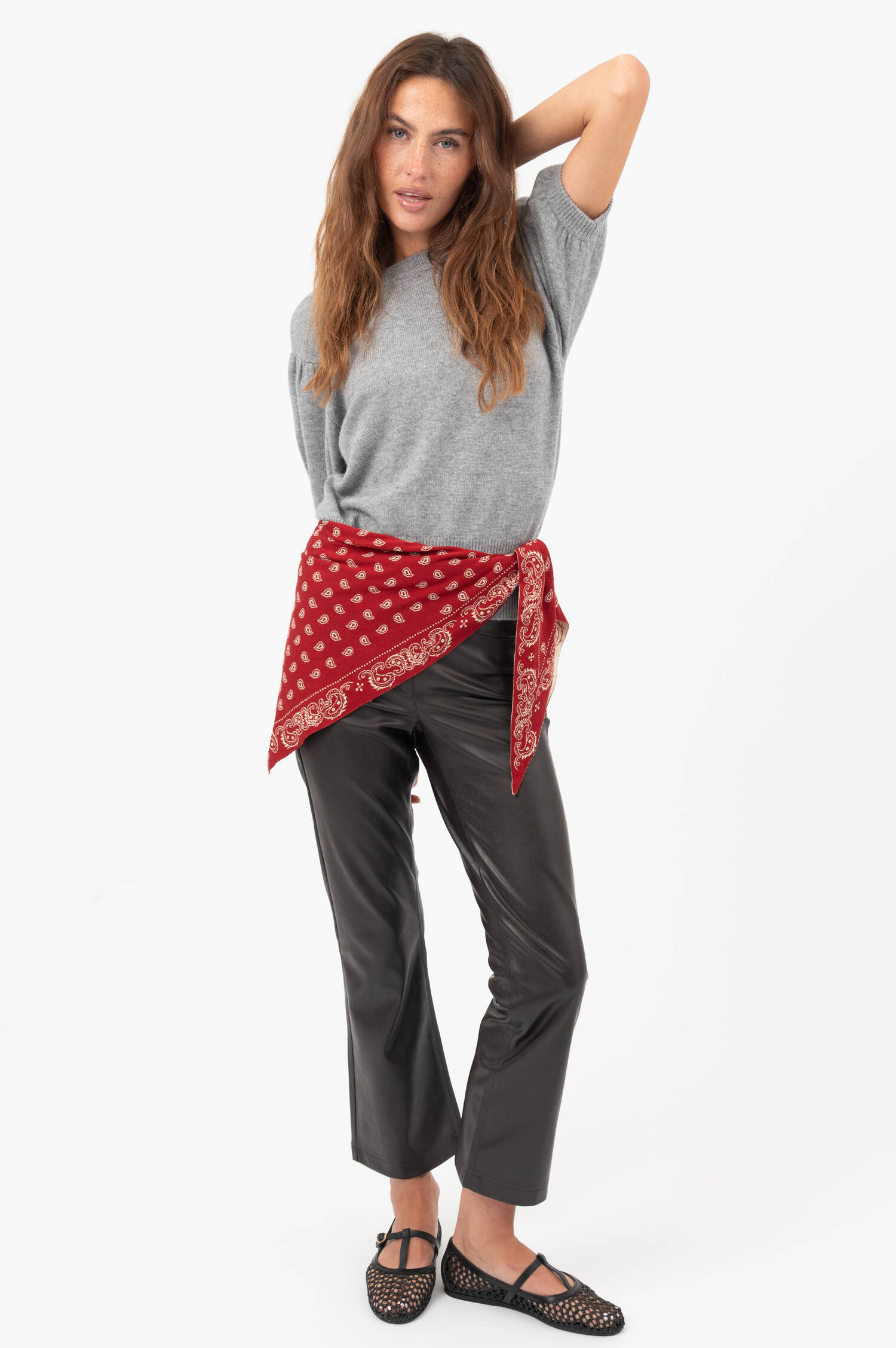 Paisley Dreieckstuch in Rot/Beige