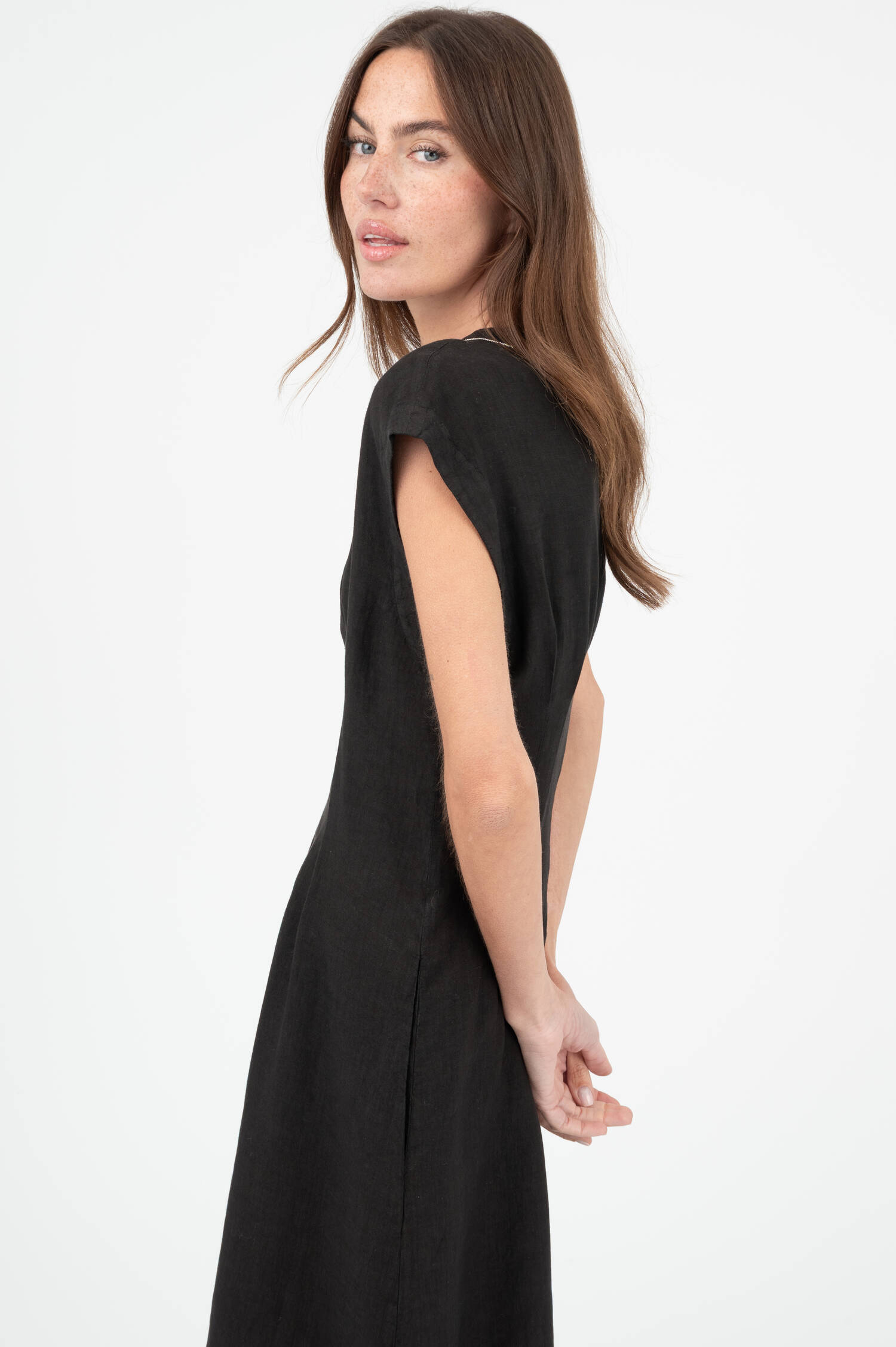 Leinenkleid in Schwarz Leinenkleid in Schwarz