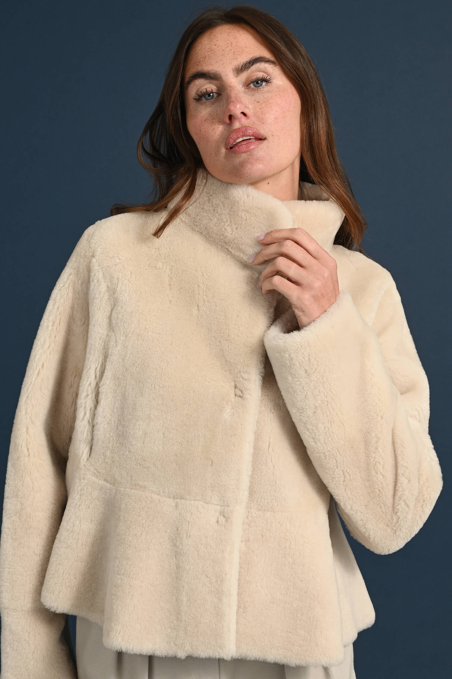 Wendejacke GINA aus Lammleder in Ecru