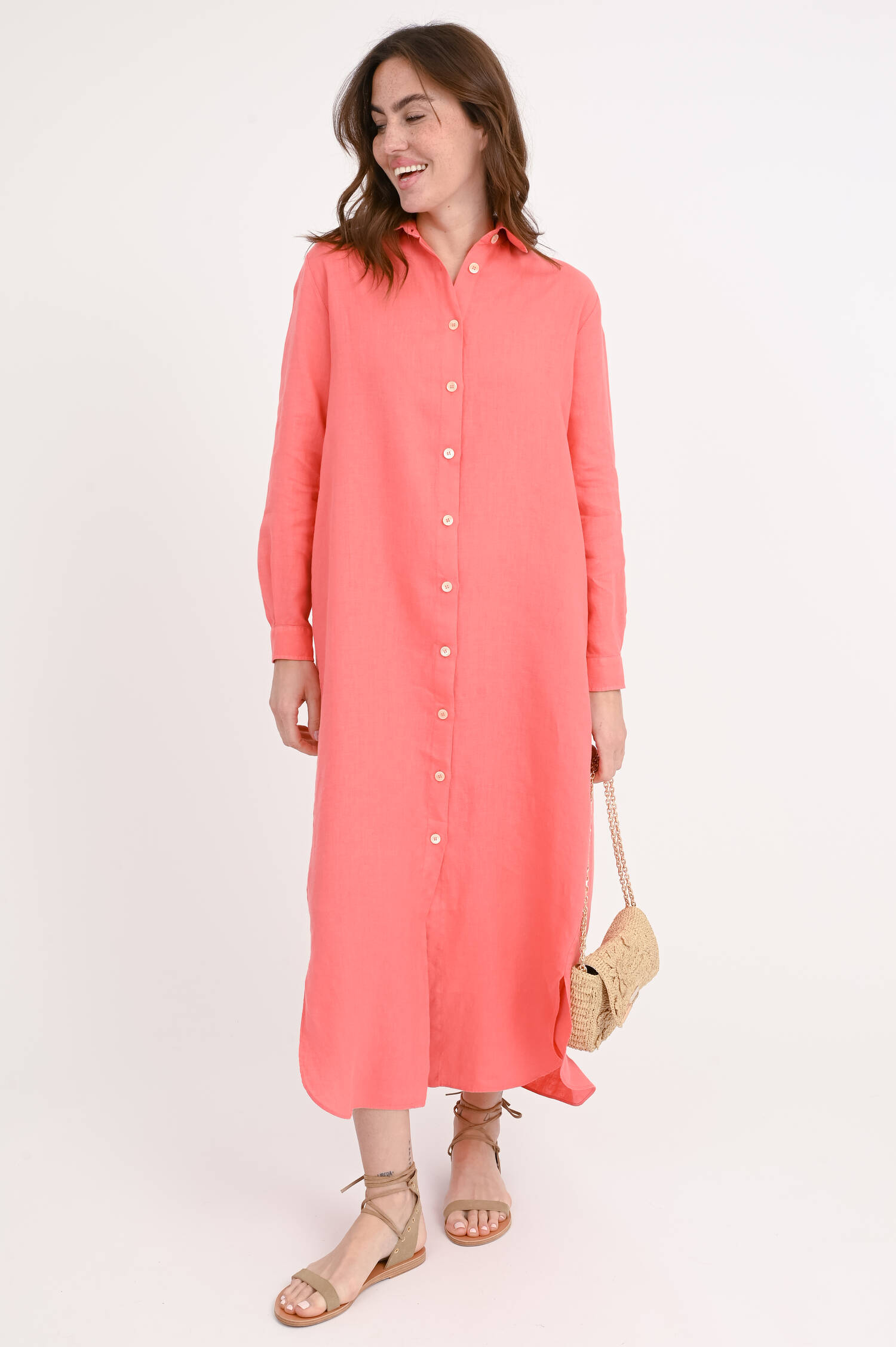 Midi-Kleid GITTE in Coral