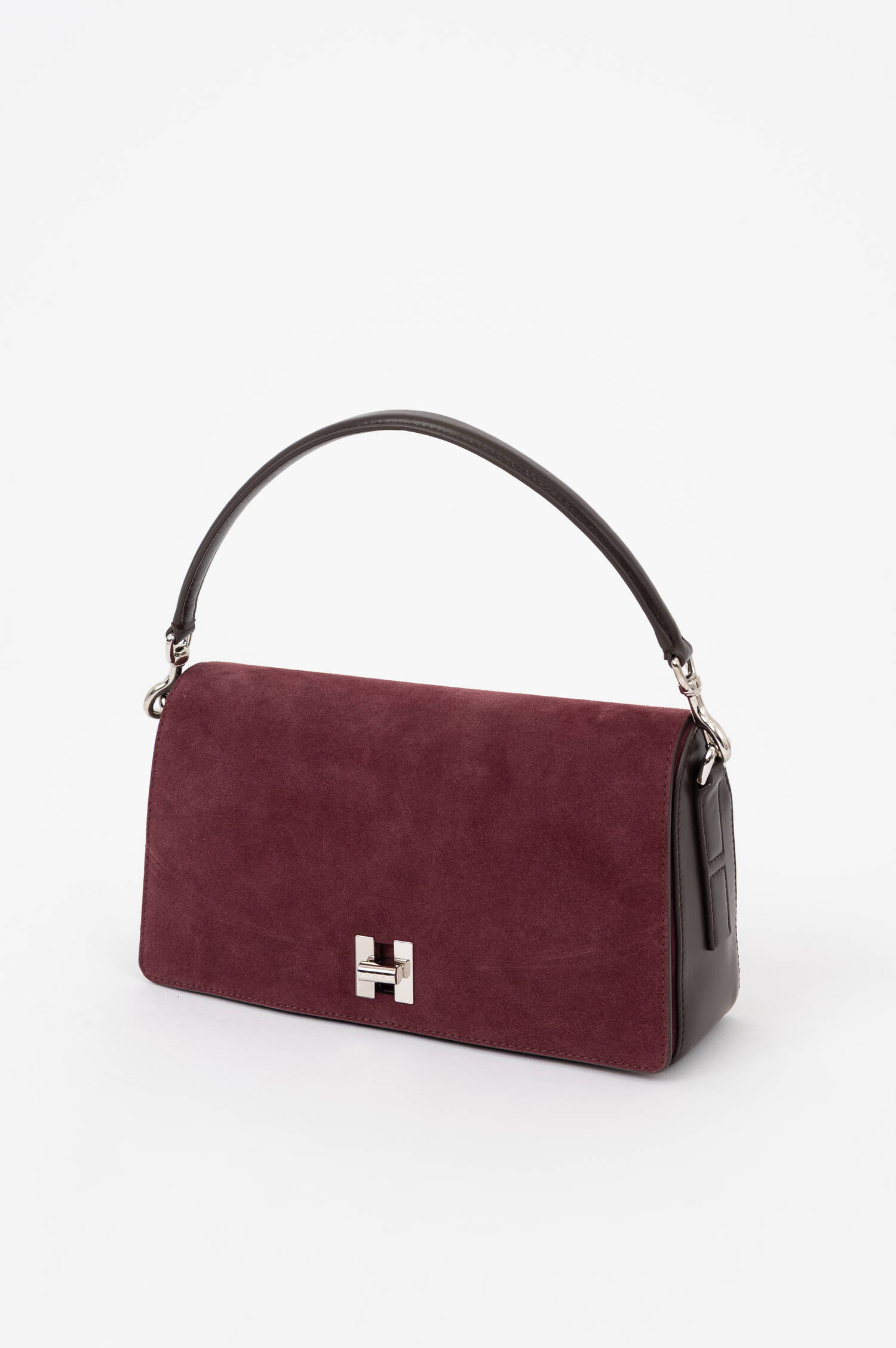 Veloursleder-Flap-Tasche H-TURN in Bordeaux Veloursleder-Flap-Tasche H-TURN in Bordeaux