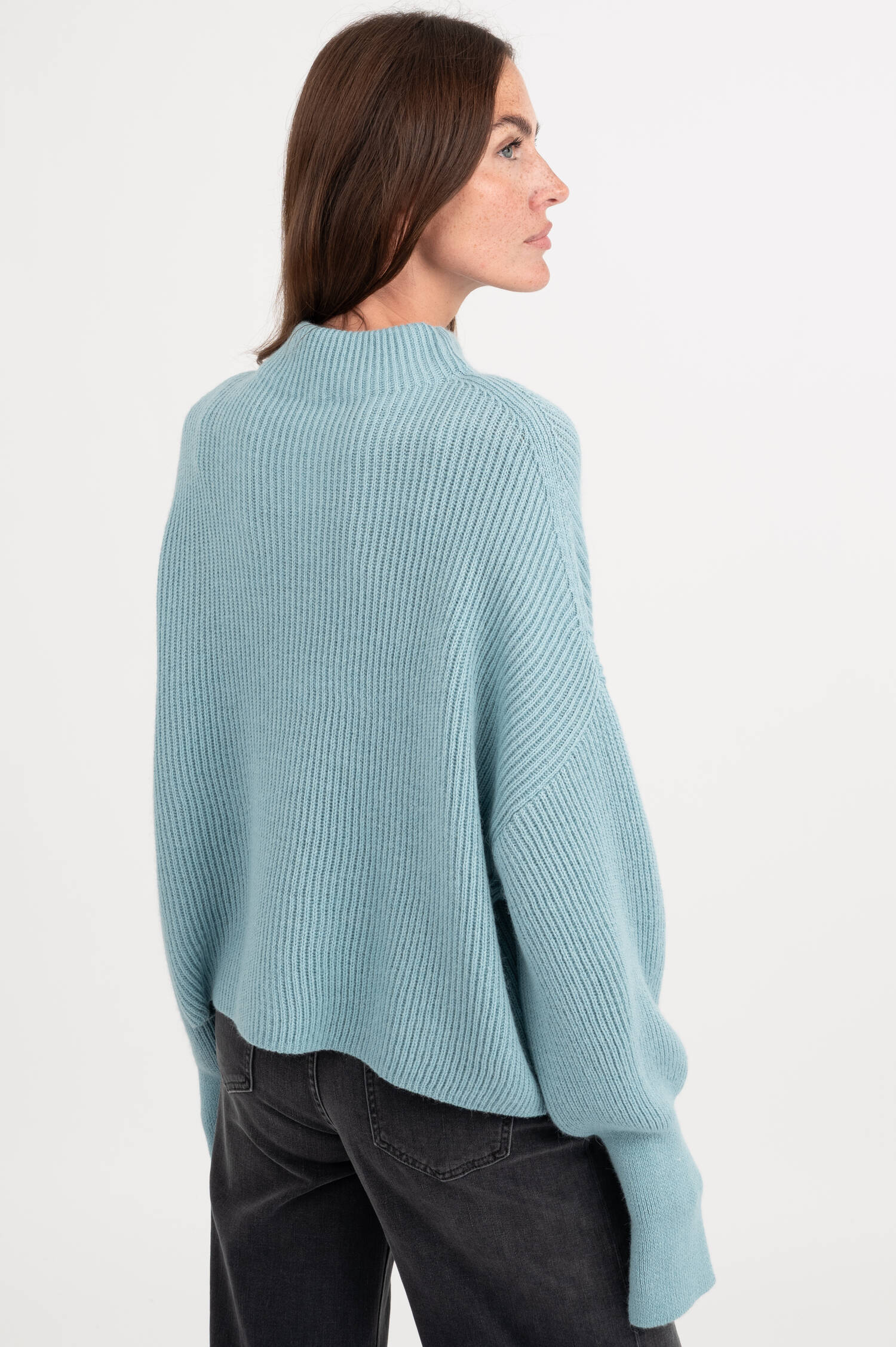 Rippstrick Pullover in Hellblau Rippstrick Pullover in Hellblau