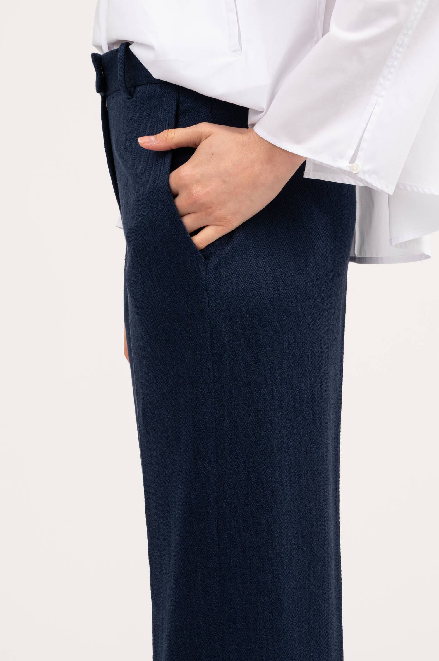 Wide Leg Hose in Dunkelblau Wide Leg Hose in Dunkelblau