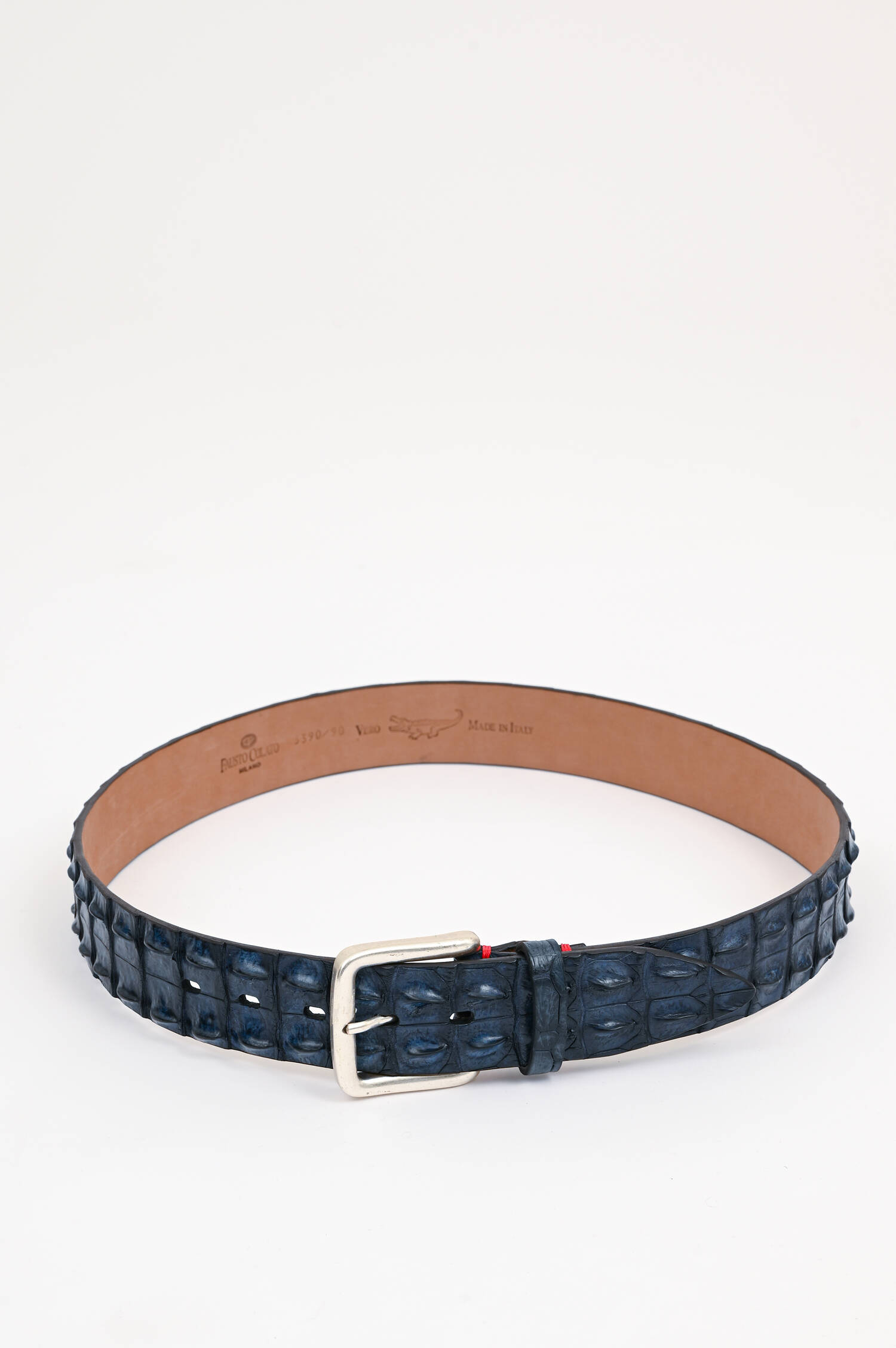 Gürtel aus Krokoleder in Navy