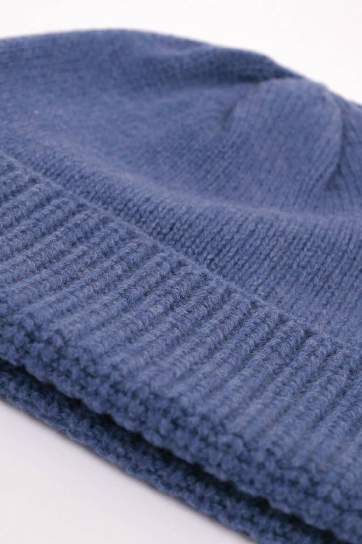 Cashmere Mütze in Mittelblau meliert
