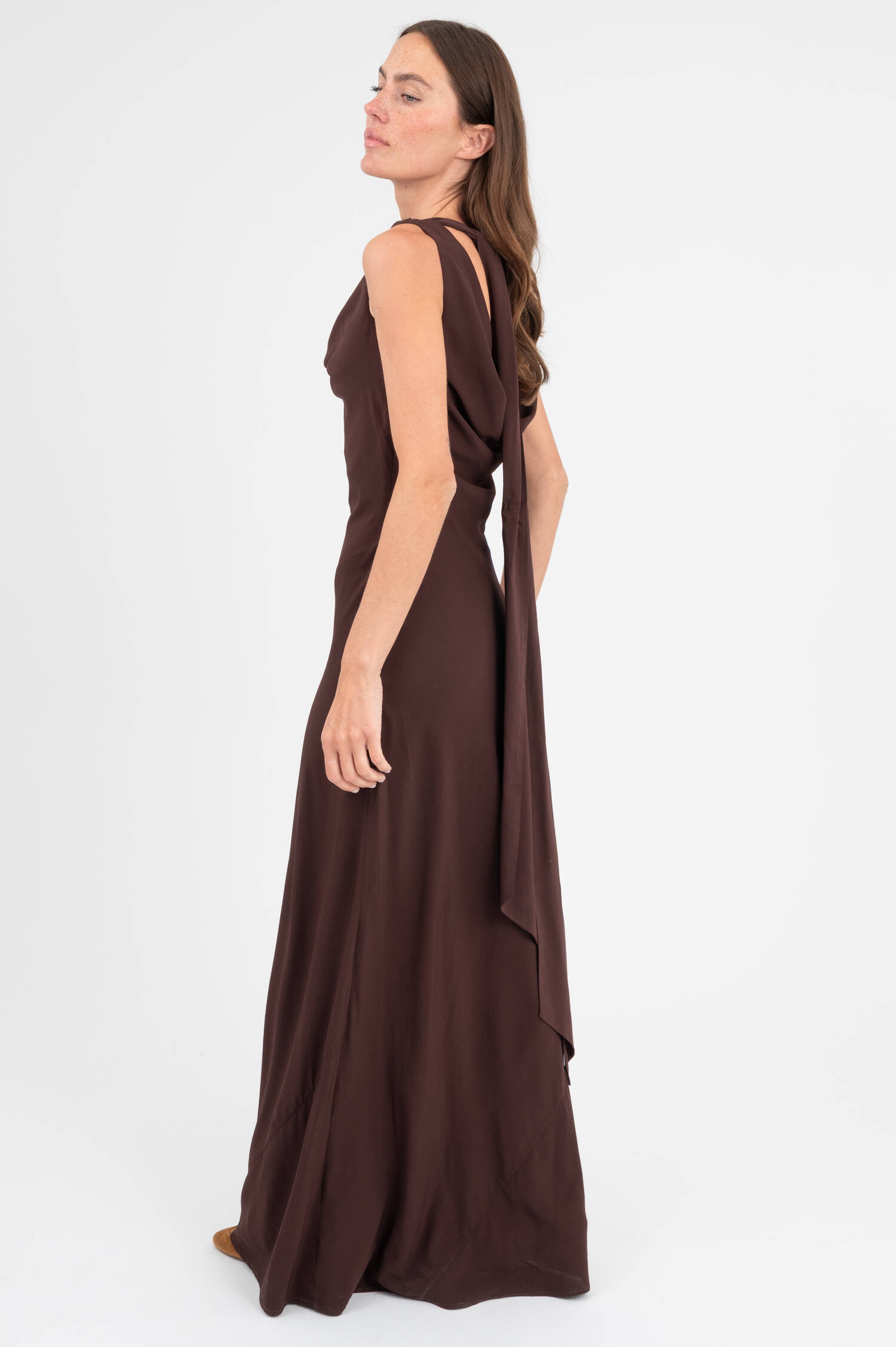 Maxi Kleid VIDA in Braun Maxi Kleid VIDA in Braun