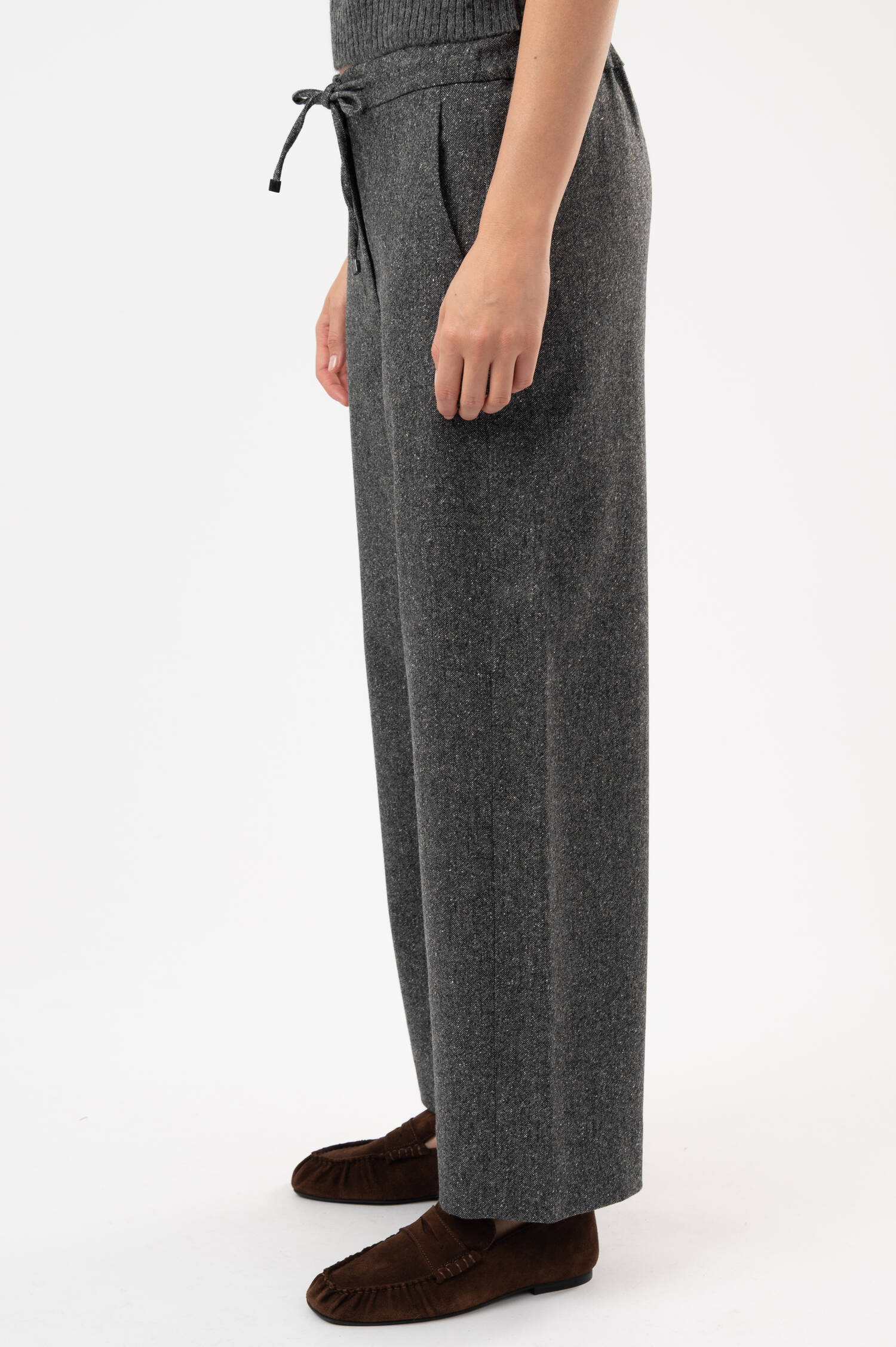 Woll-Mix Hose in Schwarz