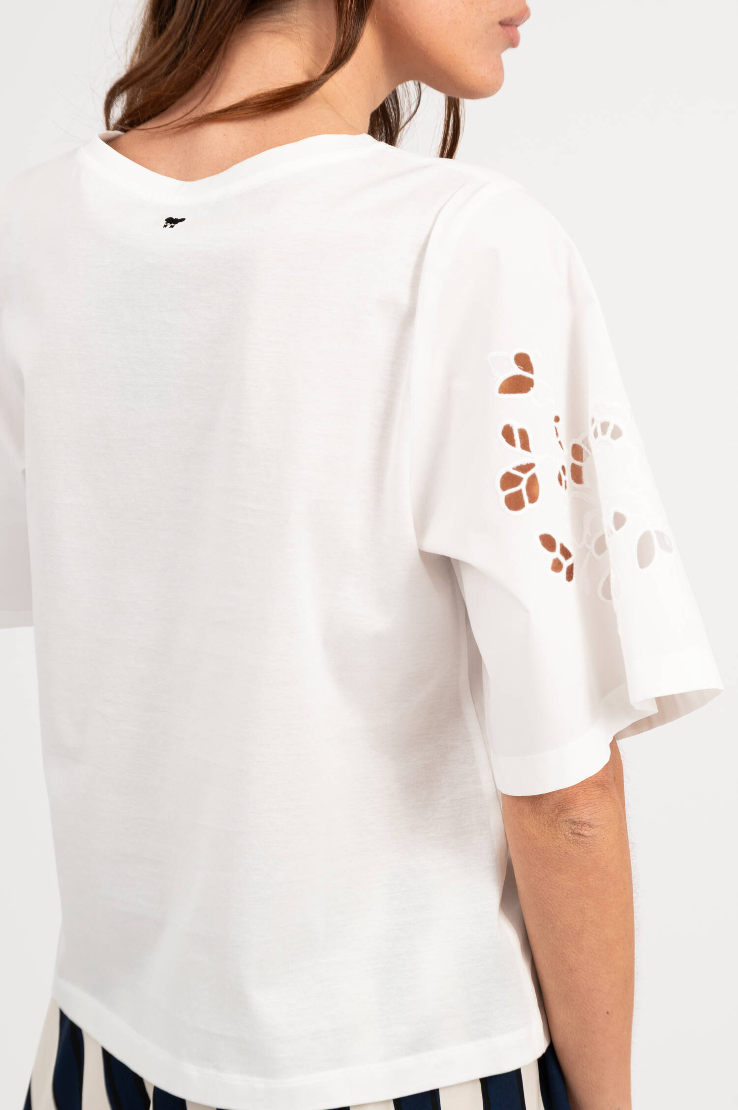 T-Shirt TARGA mit Broderie in Weiß