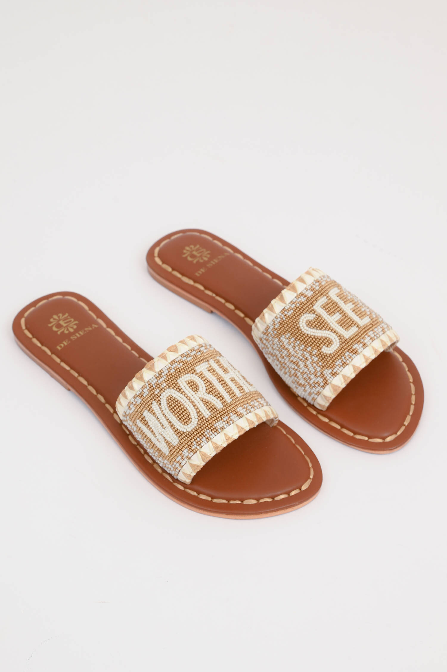 Pantoletten WÖRTHERSEE in Gold/Off-White