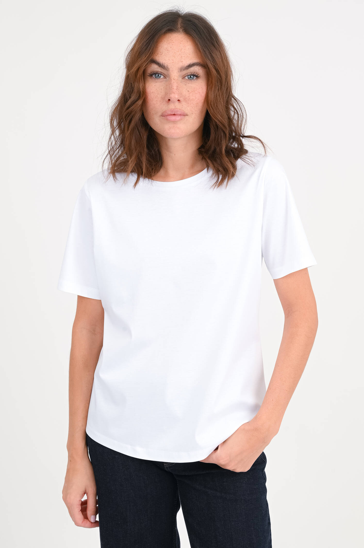 Relaxed Fit Baumwollshirt in Weiß