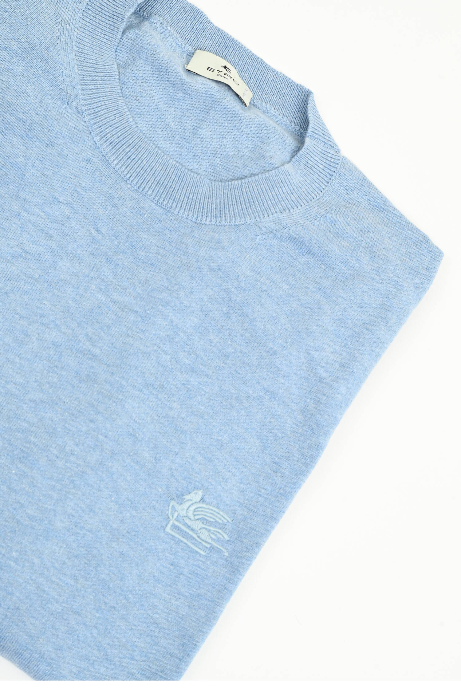 Strickpullover aus Baumwolle in Hellblau