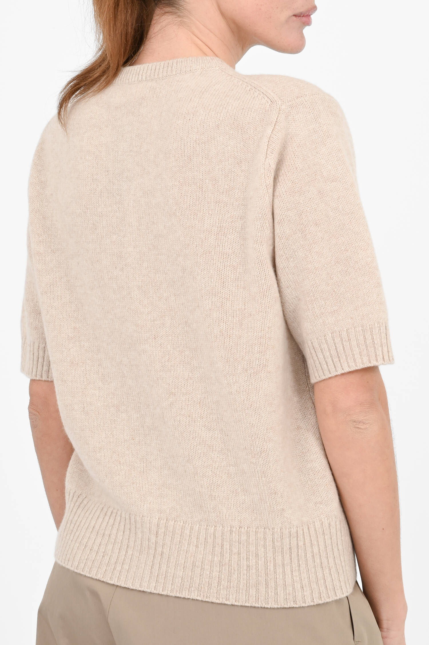 Cashmere-Strickweste in Natur