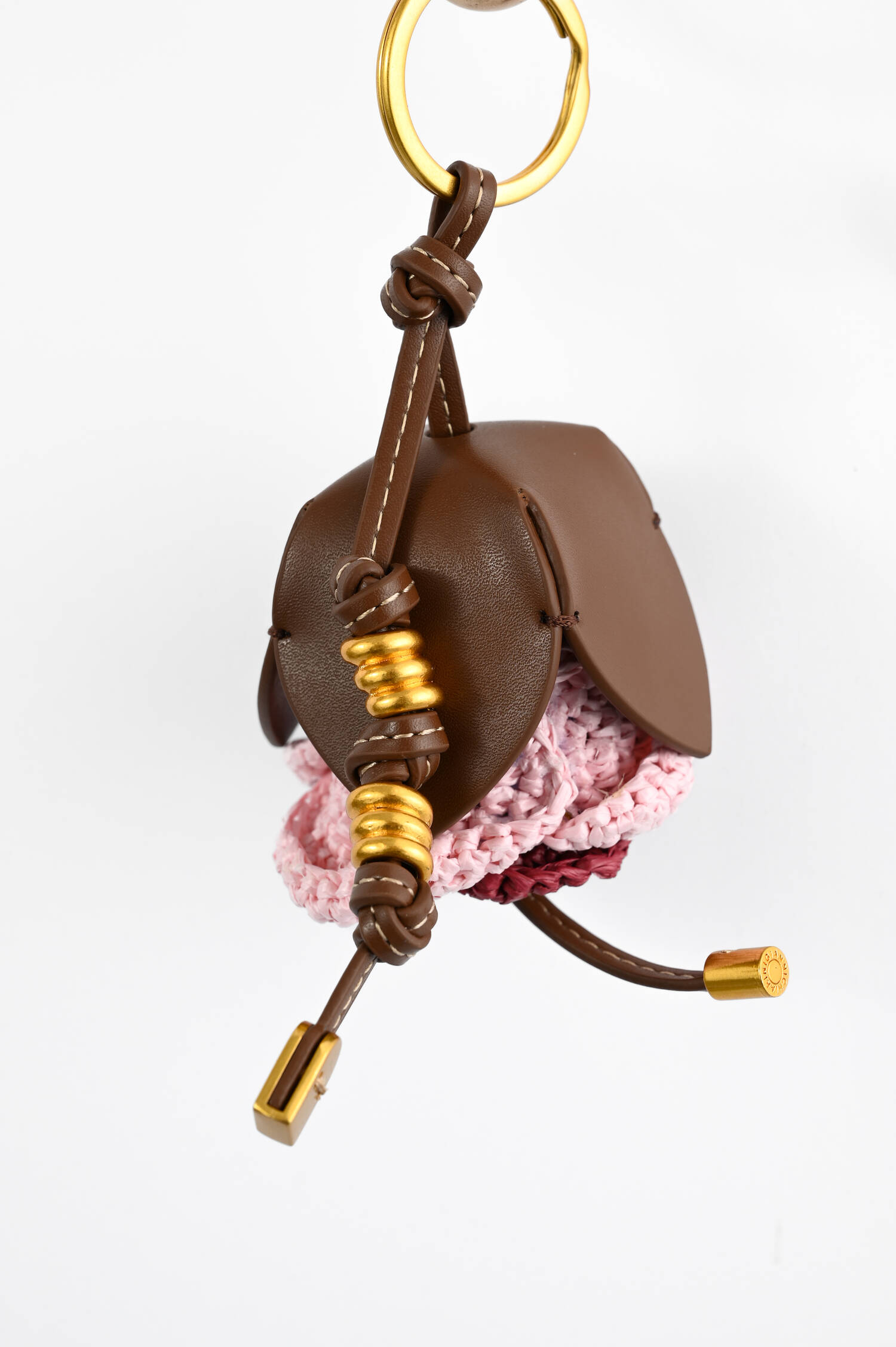 Schlüsselanhänger ROSE mit Leder-Details in Rosa