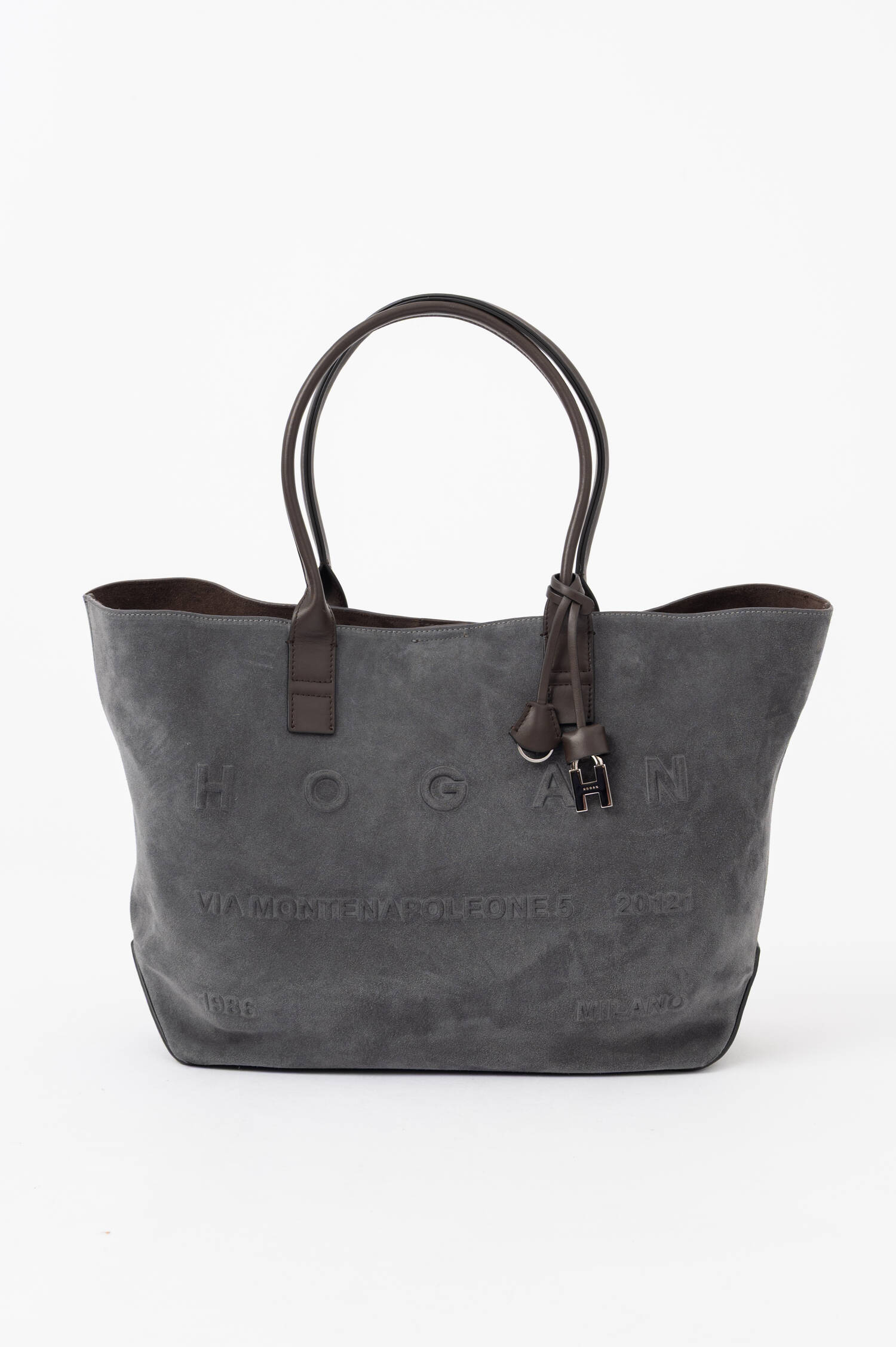 Veloursleder-Shopper ADDRESS in Grau Veloursleder-Shopper ADDRESS in Grau