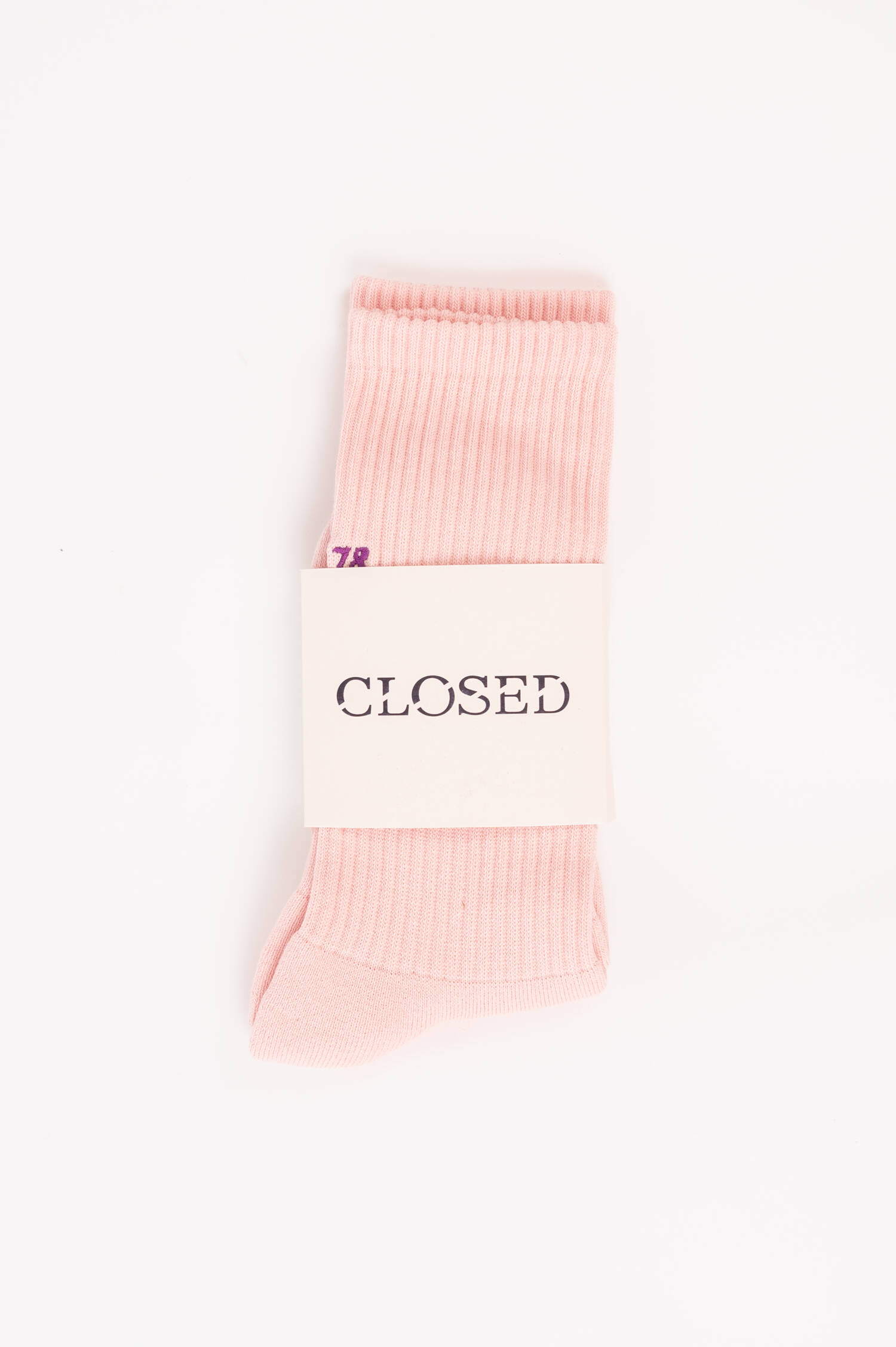 Rippsocken mit Stick in Rosa