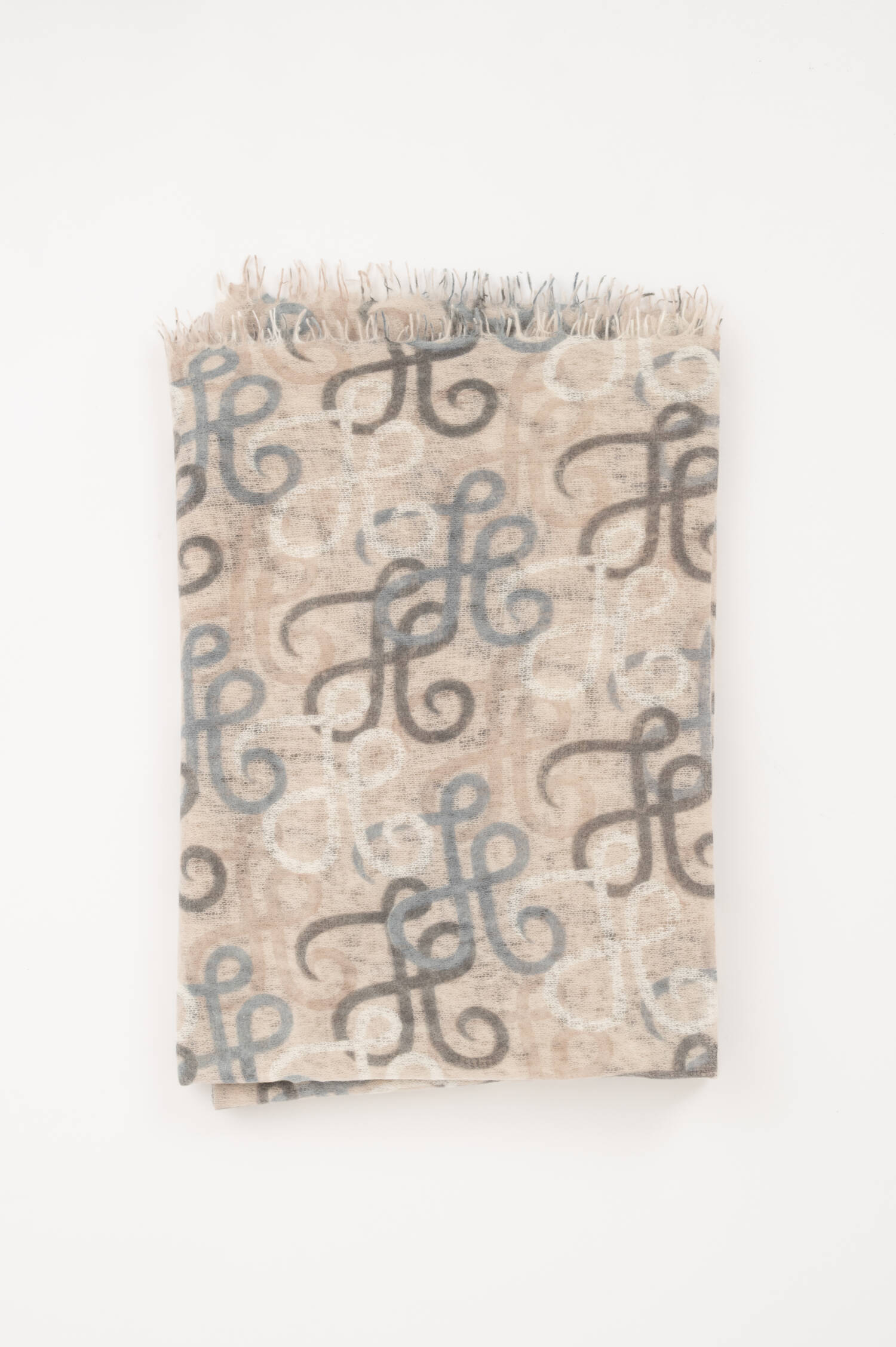 Cashmere-Schal HYDABIG in Beige/Grau/Blau Cashmere-Schal HYDABIG in Beige/Grau/Blau