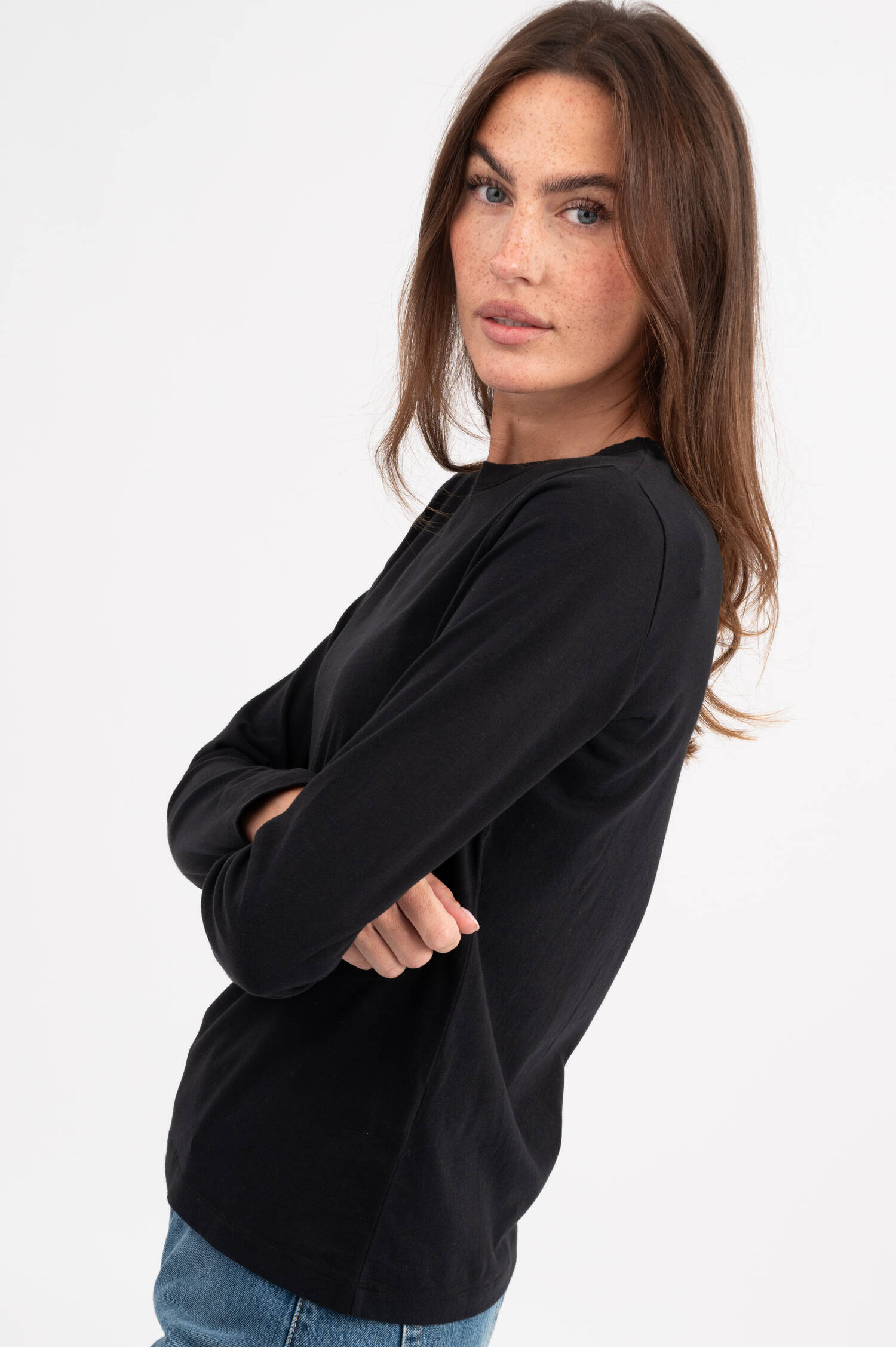 Langarmshirt in Schwarz