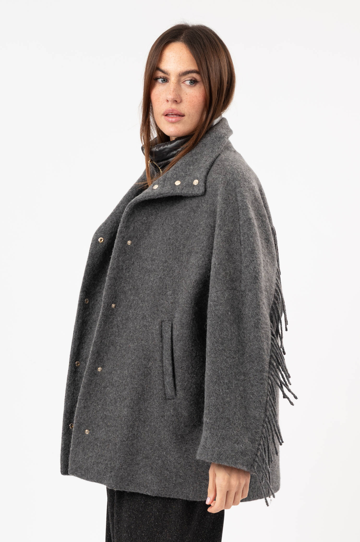 Woll-Mix-Jacke in Dunkelgrau