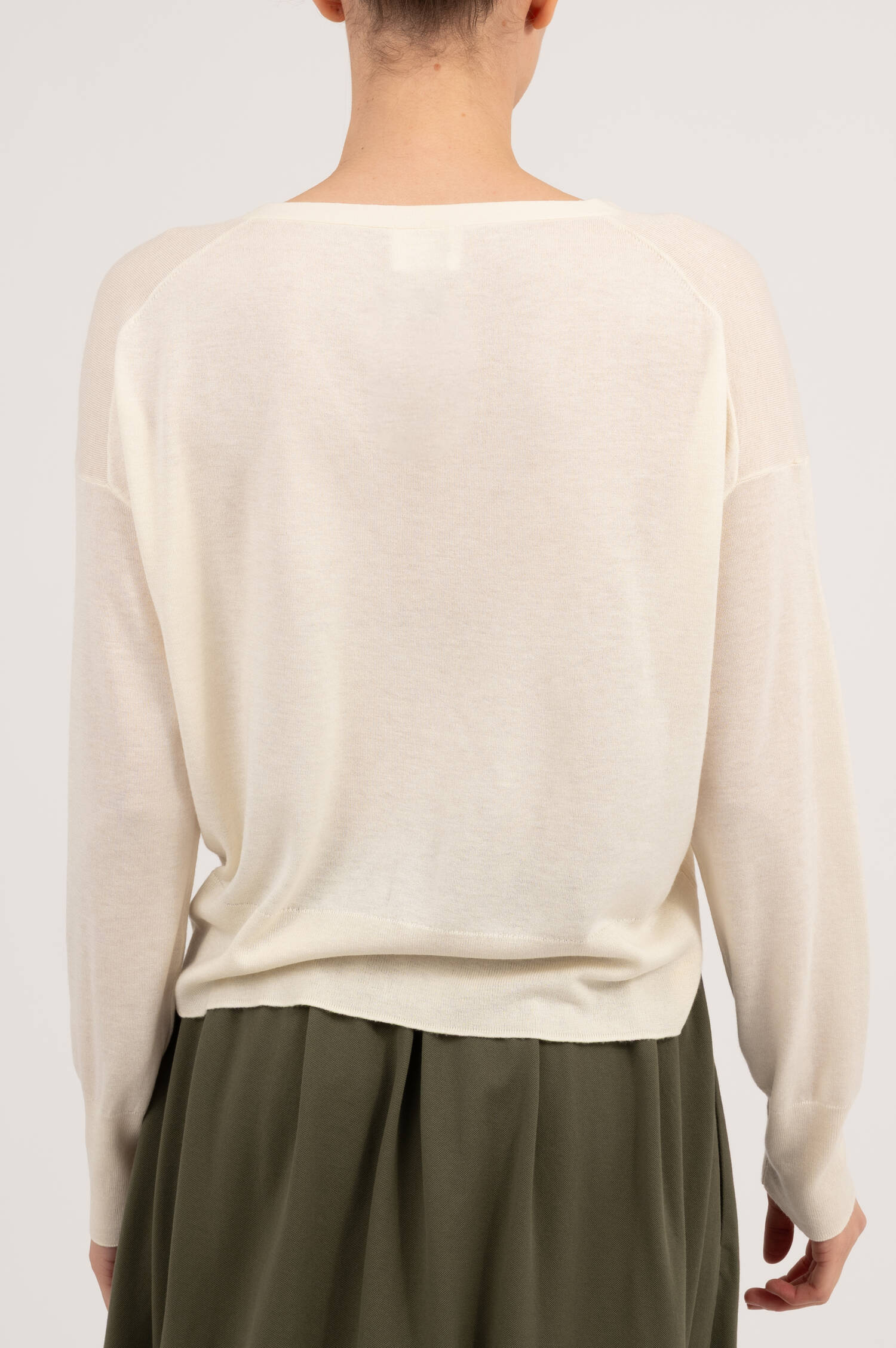 Seide/Cashmere Cardigan in Creme