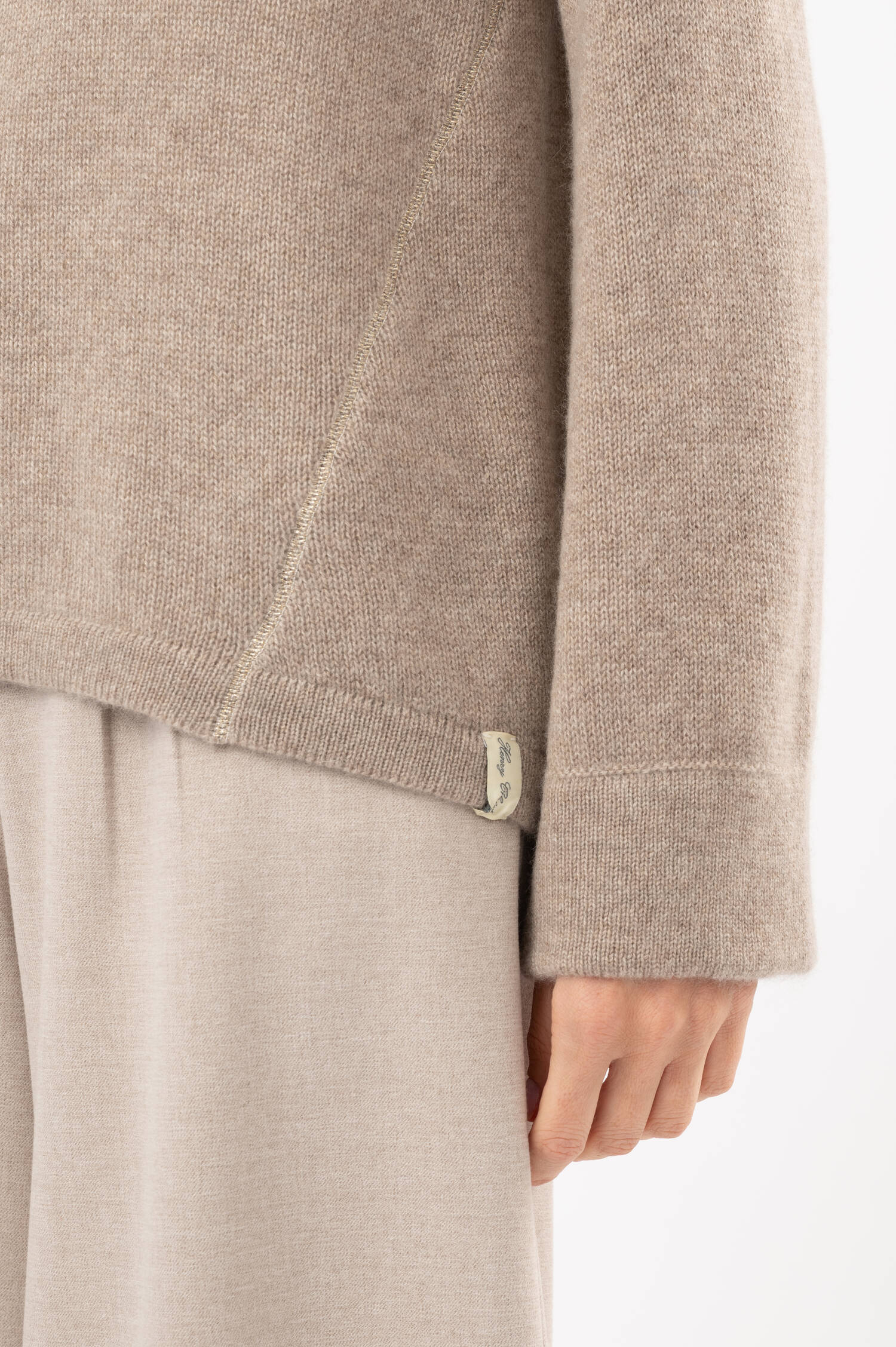 Cashmere-Pullover in Beige meliert Cashmere-Pullover in Beige meliert