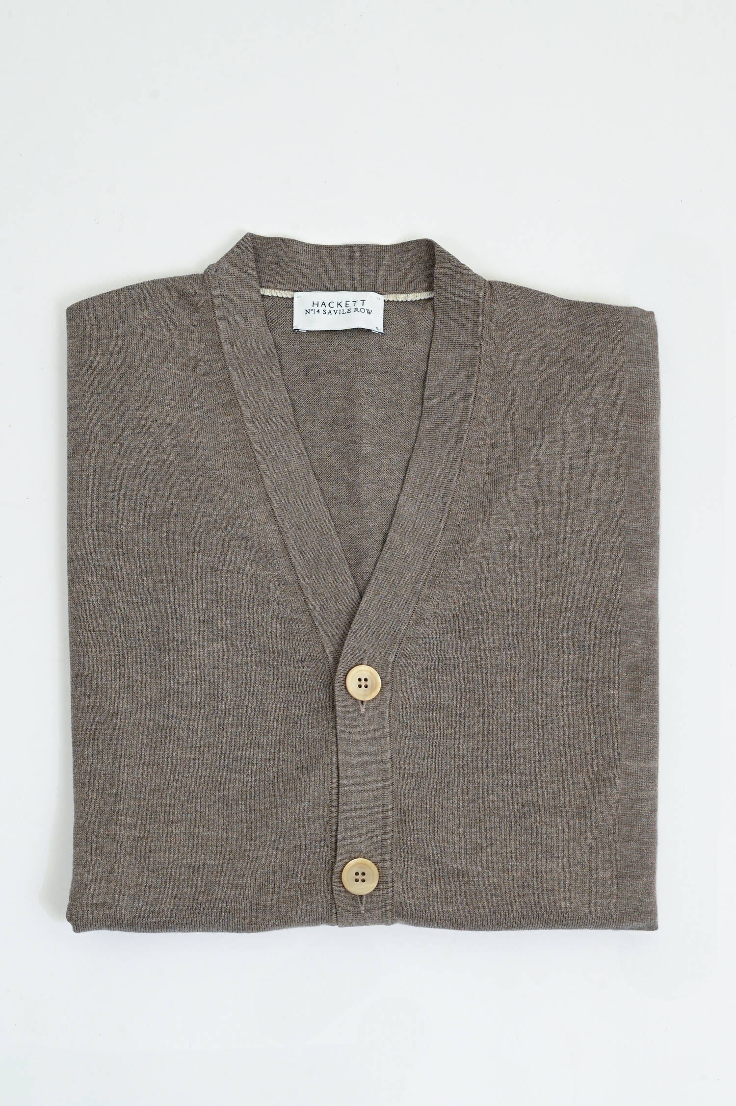 Seiden-Mix Strickjacke in Taupe Seiden-Mix Strickjacke in Taupe