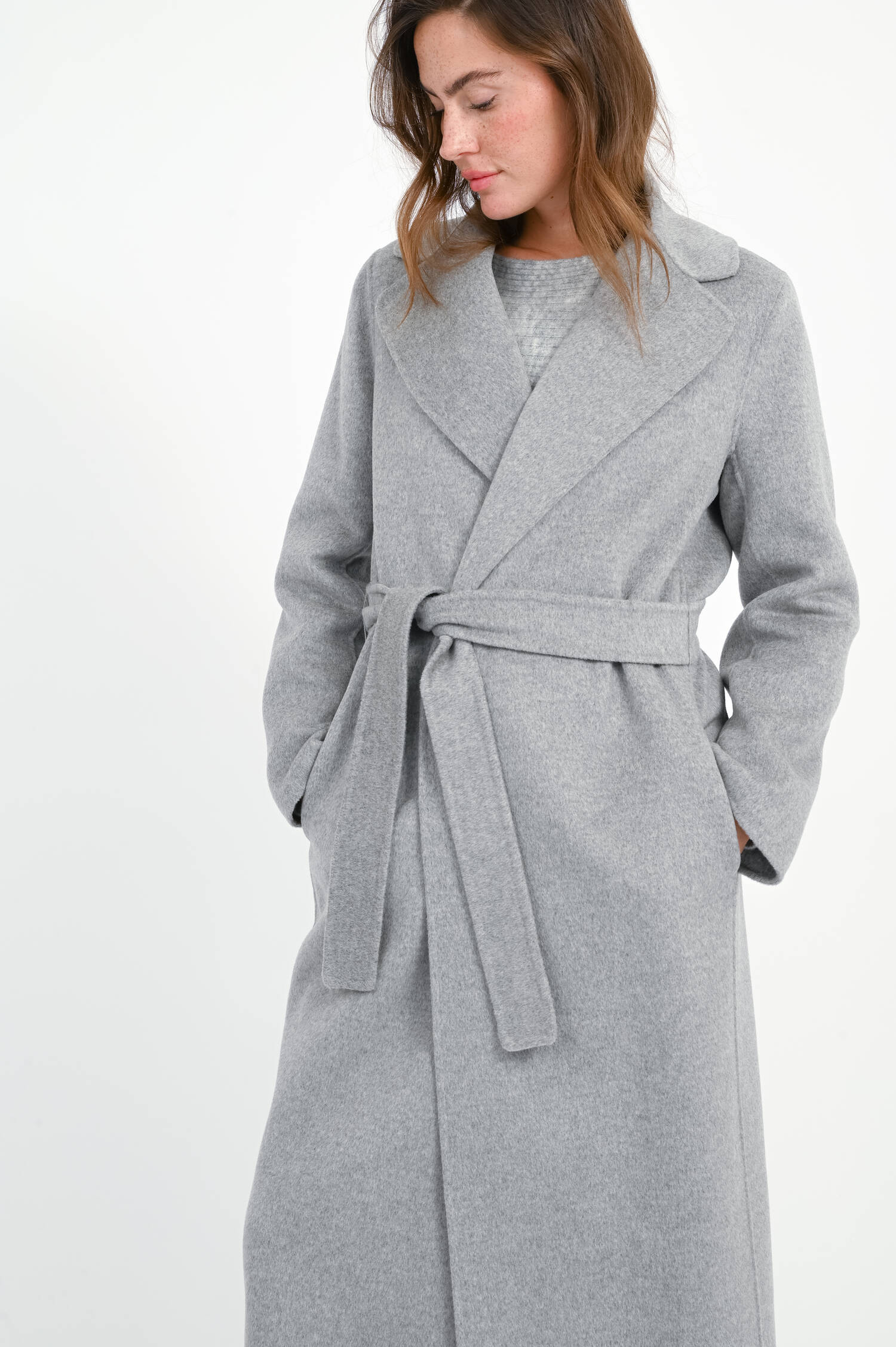 Maxi-Wollmantel PAOLA in Grau Maxi-Wollmantel PAOLA in Grau