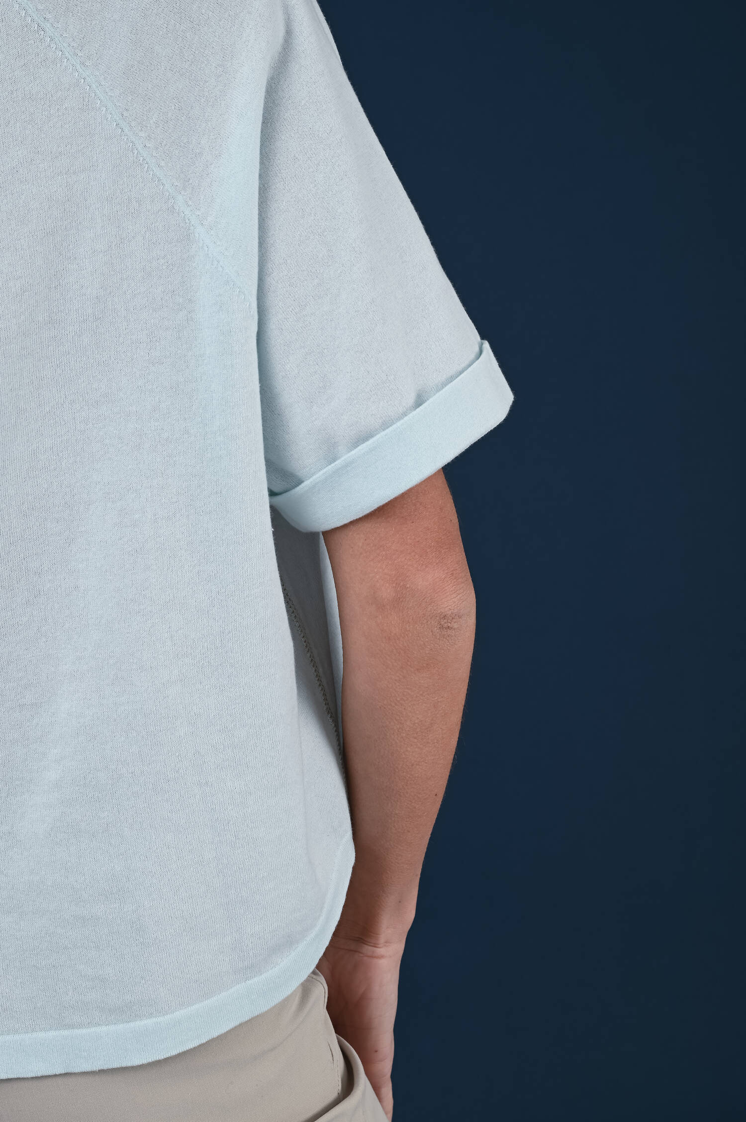 Kurzarm Raglan Shirt in Waveblau