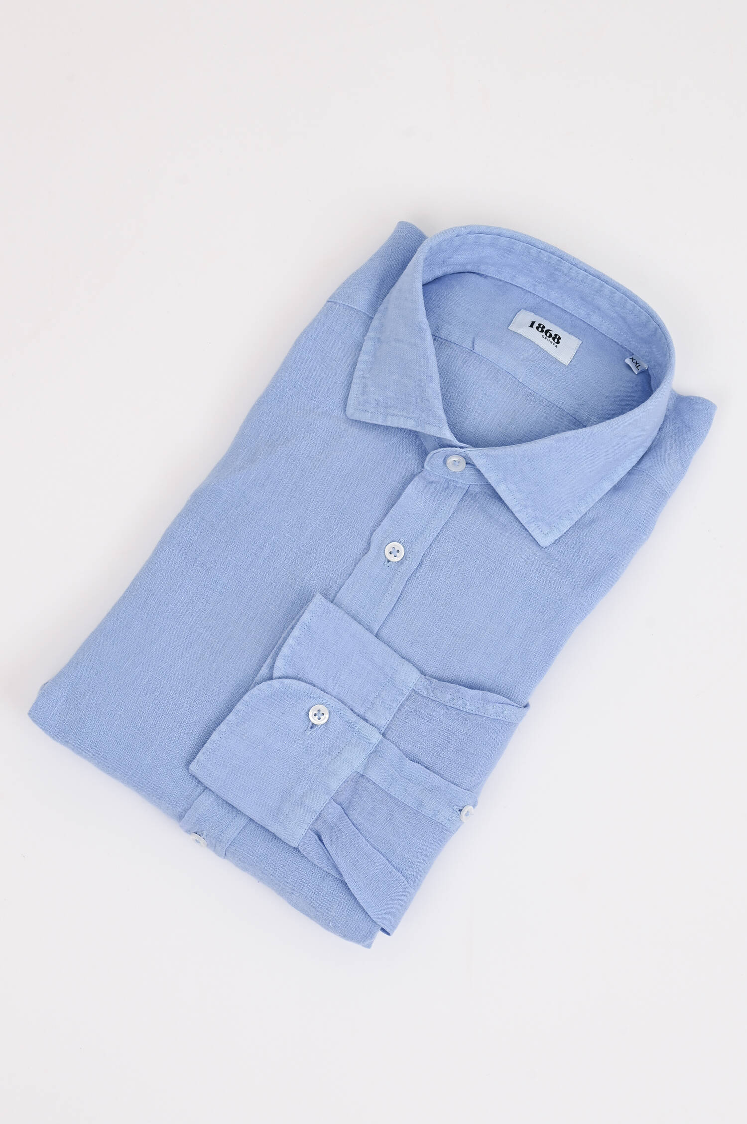 Leinenhemd in Mittelblau