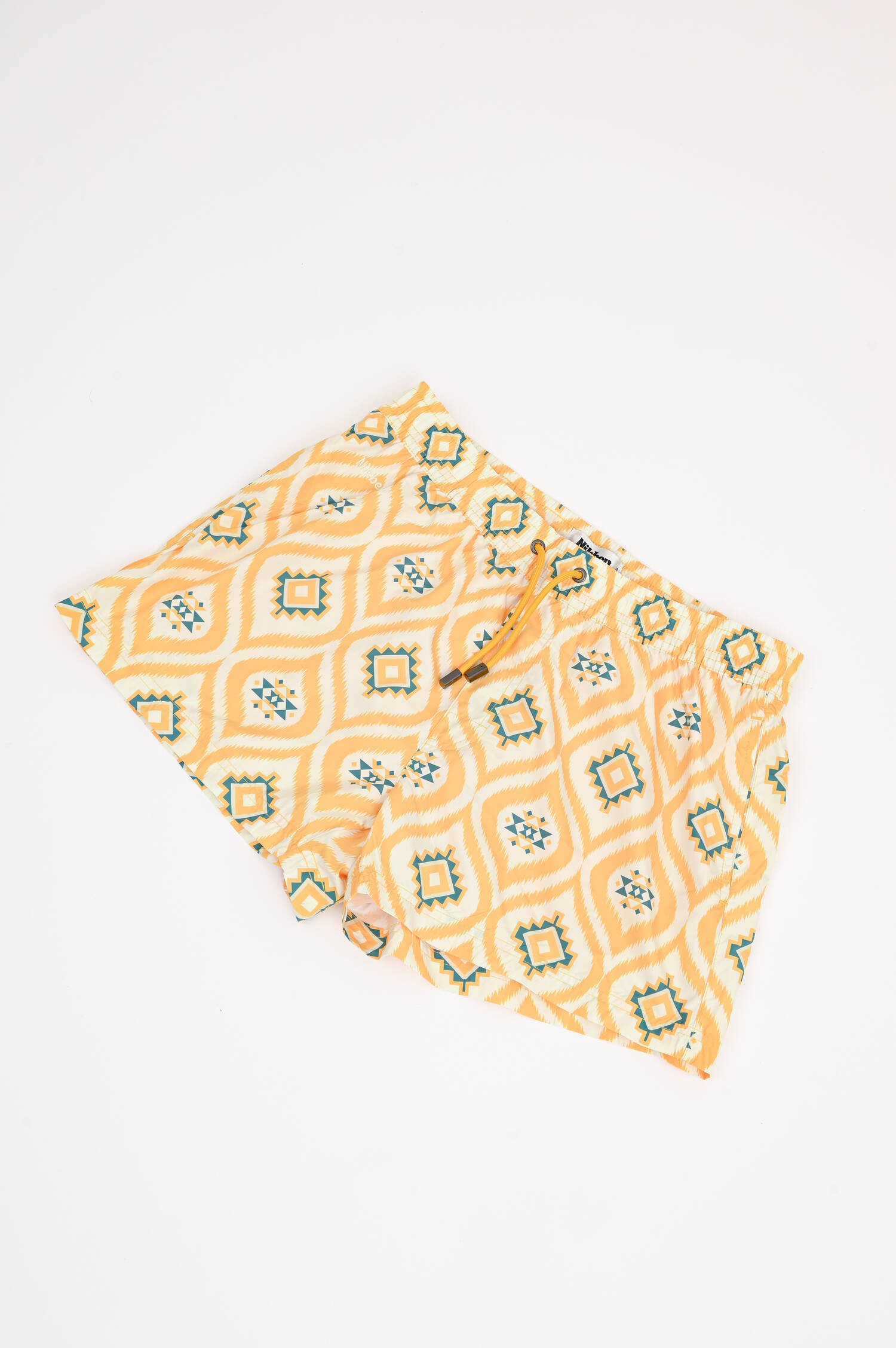 Badehose mit Mosaik-Print in Gelb/Grün Badehose mit Mosaik-Print in Gelb/Grün