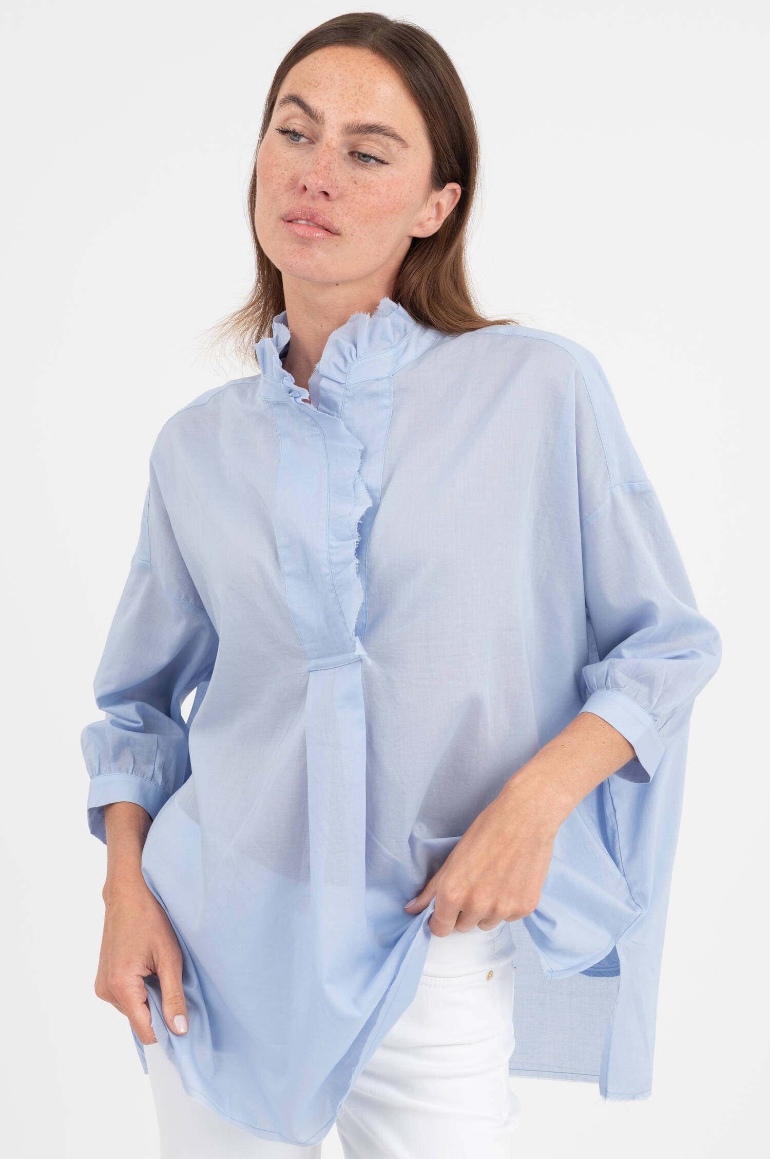 Oversize Bluse in Hellblau