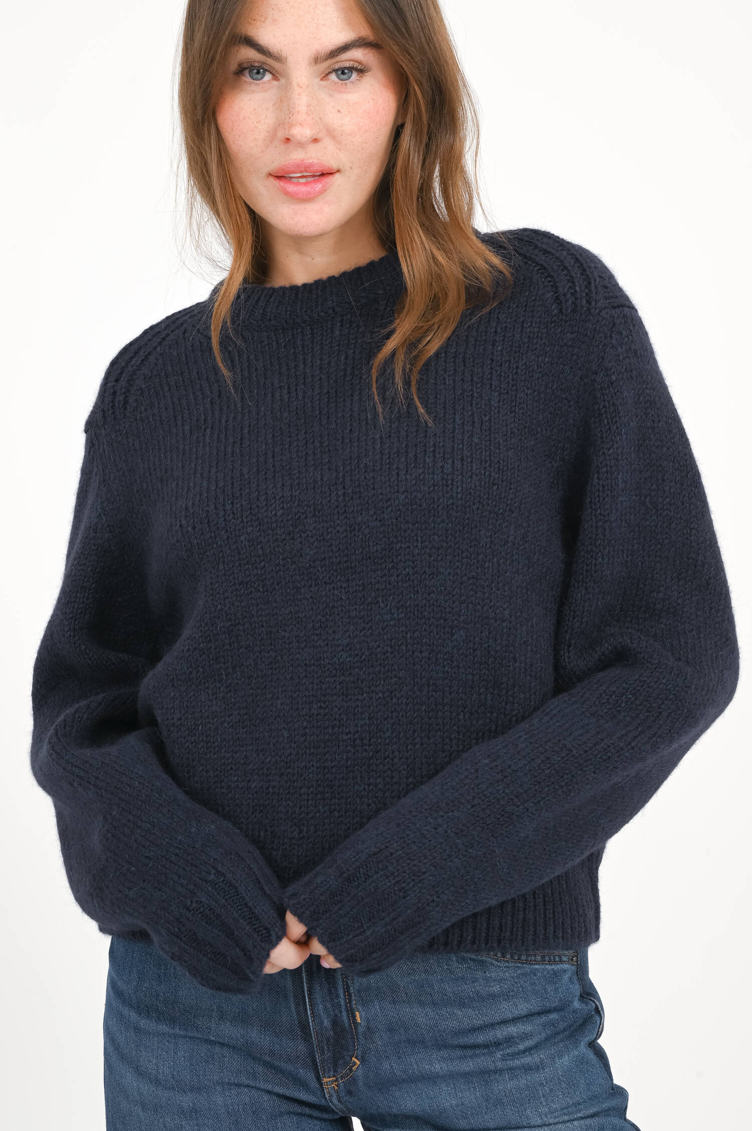 Pullover aus Alpaka-Mix in Dark Night