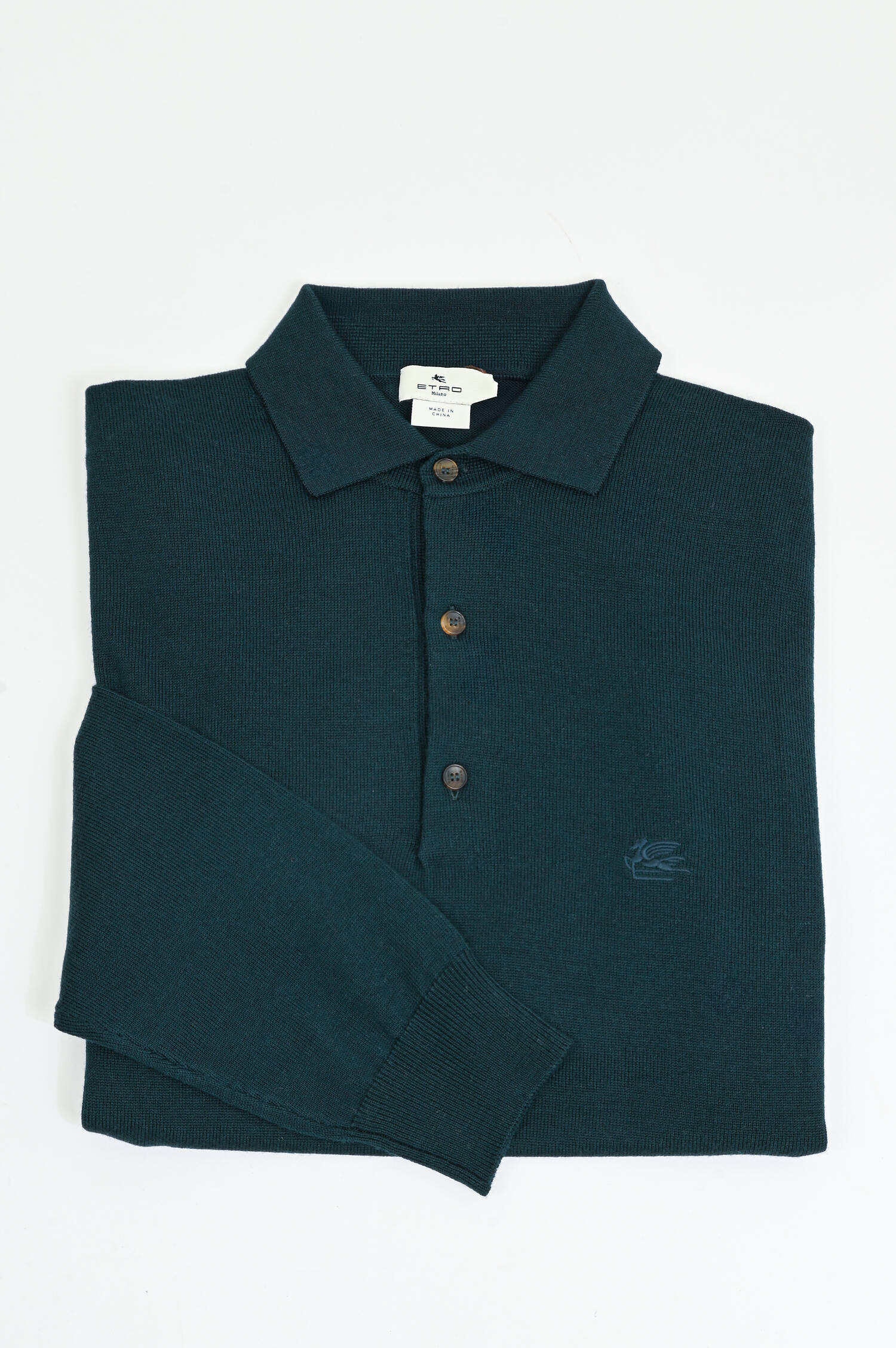 Langarm Polo-Shirt in Dunkelgrün Langarm Polo-Shirt in Dunkelgrün