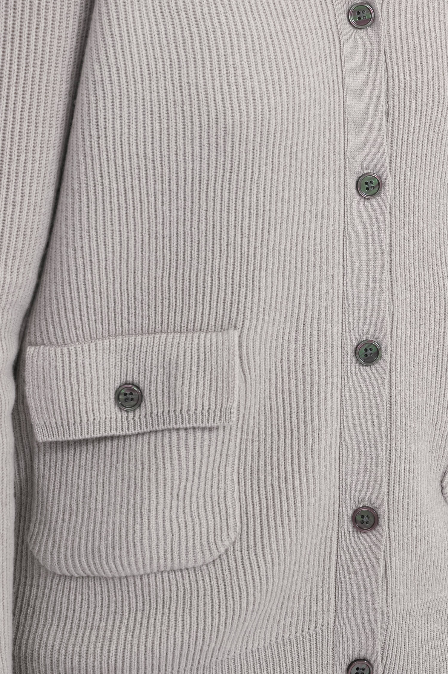 Cardigan aus Wolle in Hellgrau