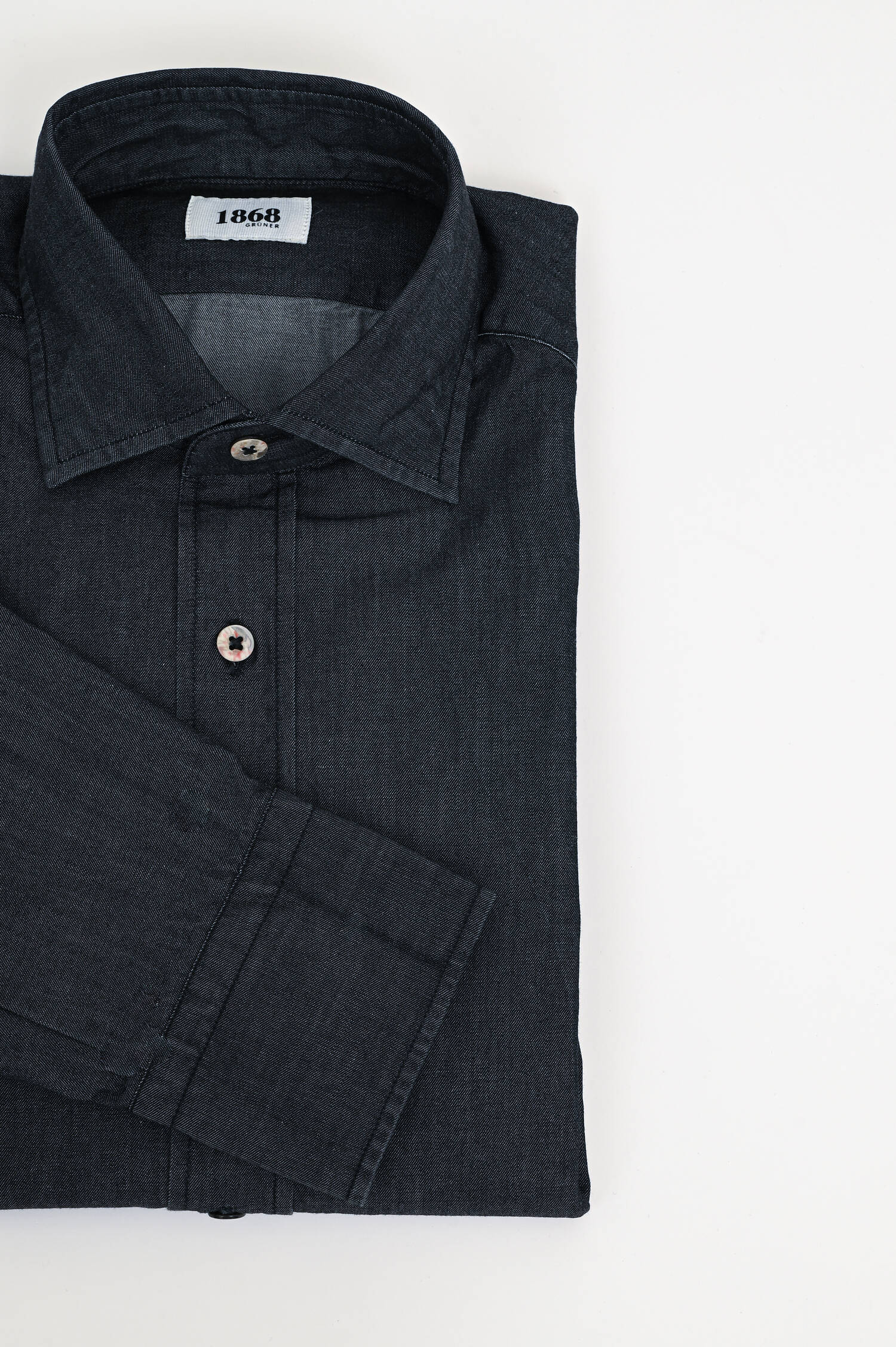 Hemd in Denim-Optik in Anthrazit