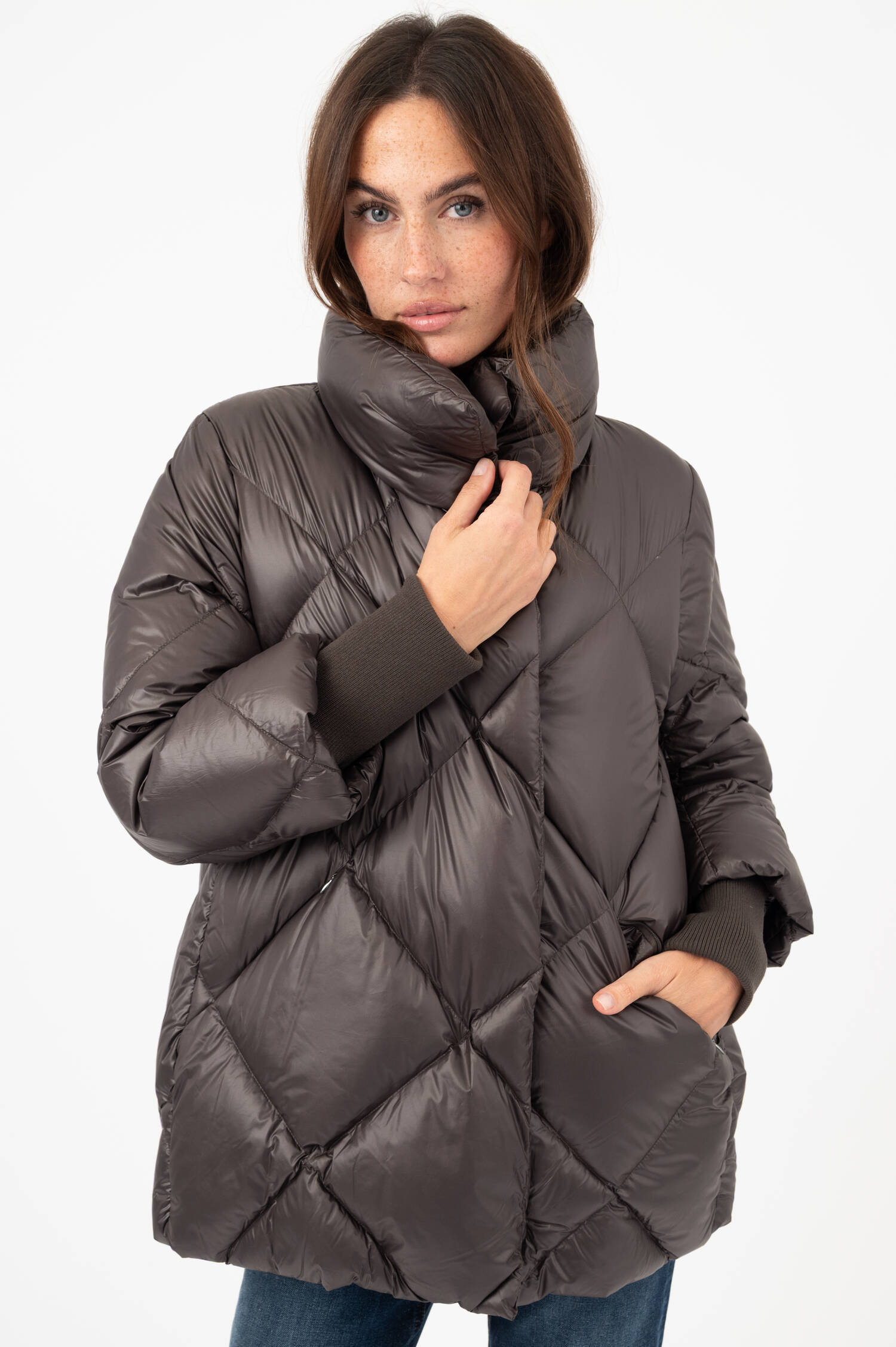 Daunensteppjacke HELENA in Braun