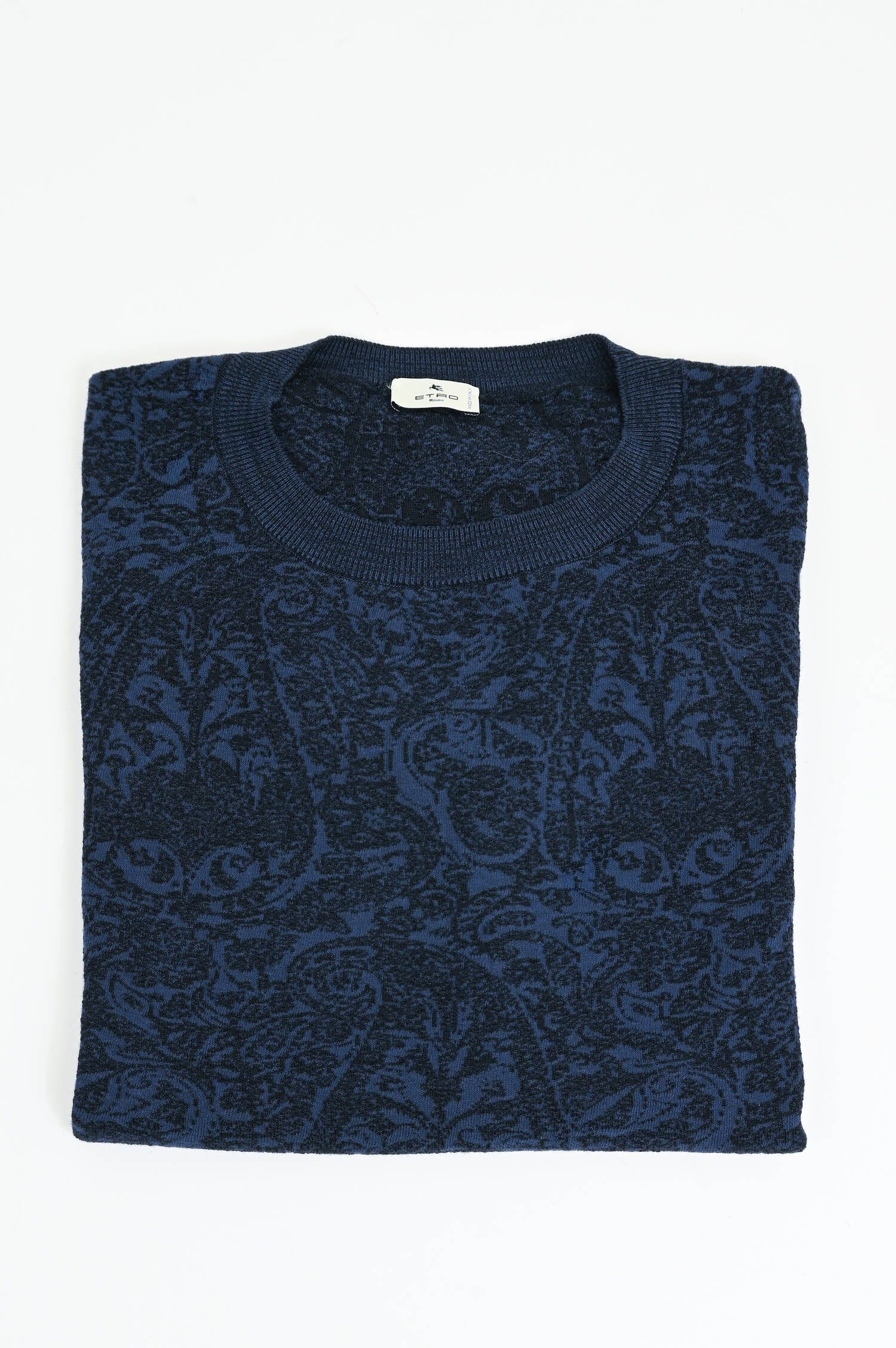 Gemusterter Pullover aus Baumwolle-Mix in Navy Gemusterter Pullover aus Baumwolle-Mix in Navy